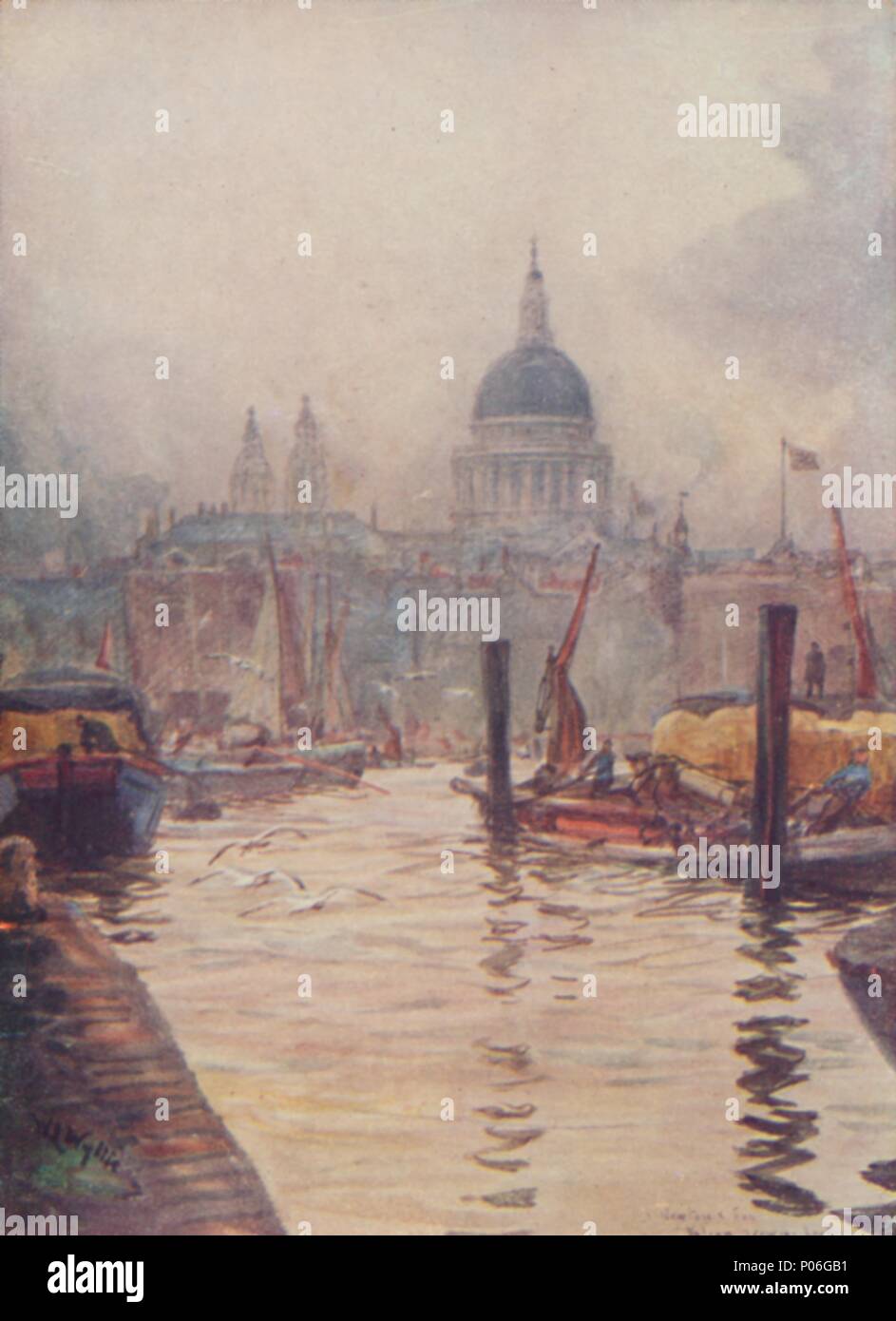 'St. Paul's Cathedral, London", 1910. Artiste : William Lionel Wyllie. Banque D'Images