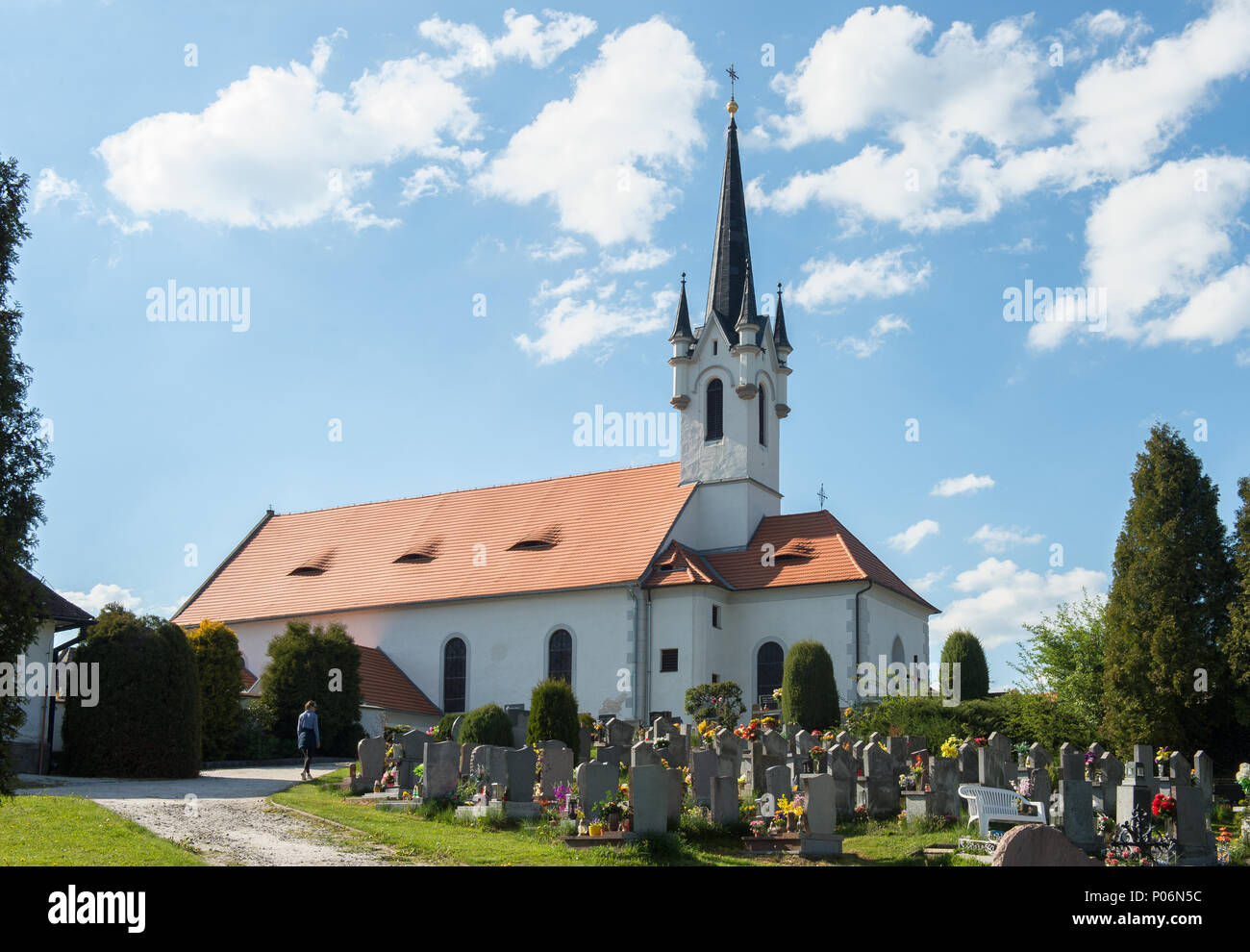 Hohenfurth, République tchèque, du doyen de l'église de Saint Bartholomaeus Banque D'Images
