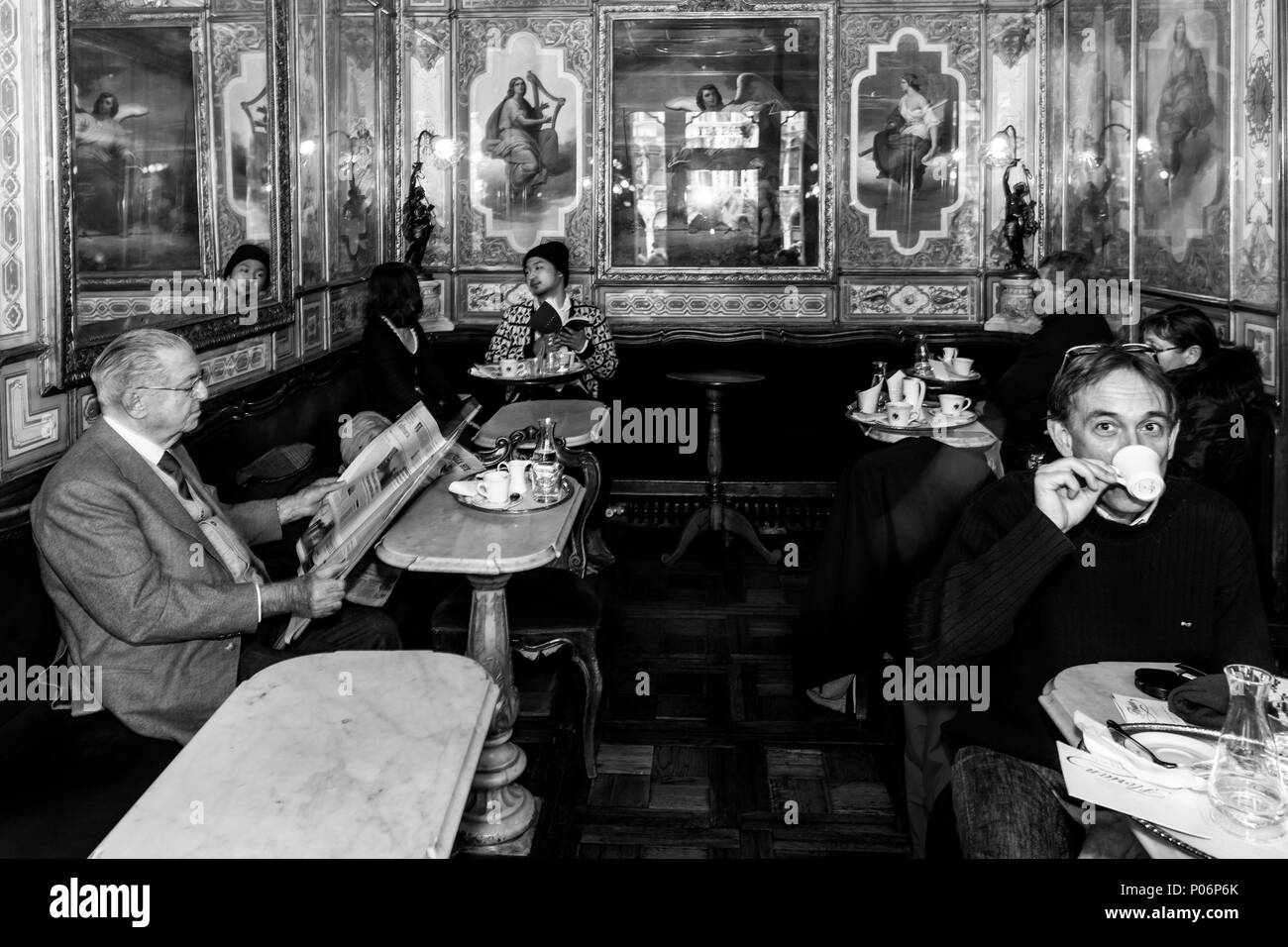 Caffe Florian, la Place Saint-Marc, Venise, Italie Banque D'Images