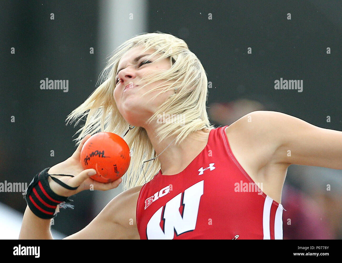 Le 9 juin 2018. La Géorgie Ellenwood du Wisconsin en concurrence dans l'heptathlon à la NCAA 2018 rack & Field Championships at Historic Hayward Field, Eugene, OR. Larry C. Lawson/CSM Banque D'Images