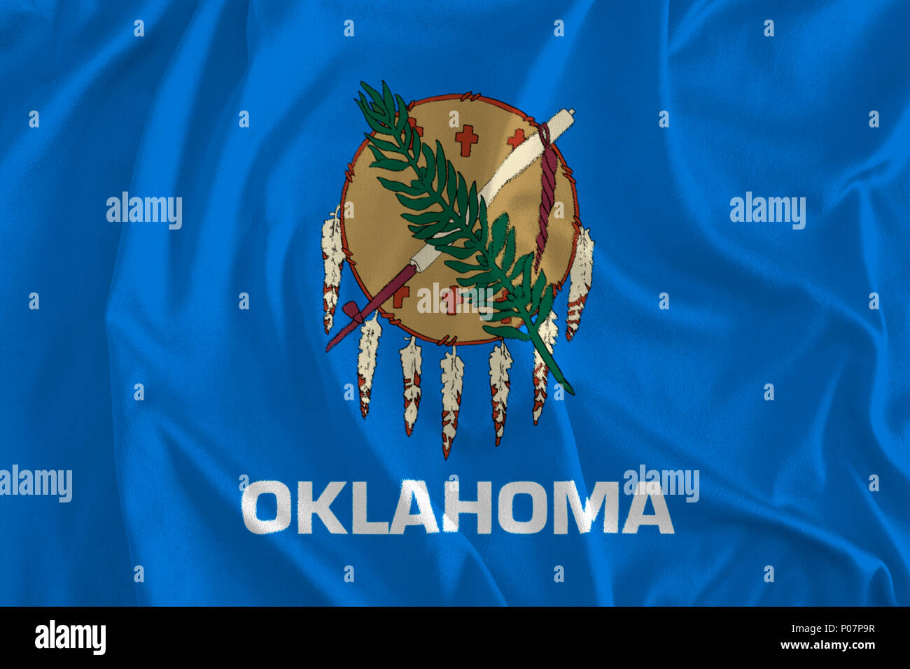 Drapeau de l'Oklahoma, l'état d'arrière-plan plus tôt, Native America Banque D'Images