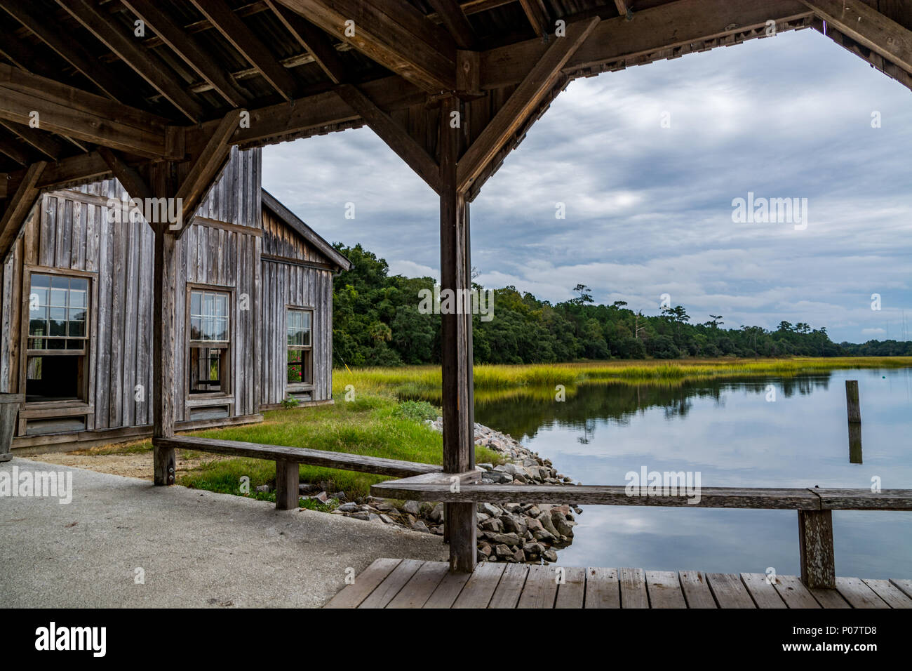 Boone Hall Creek, Boone Hall Plantation, South Carolina, Mount Pleasant Banque D'Images