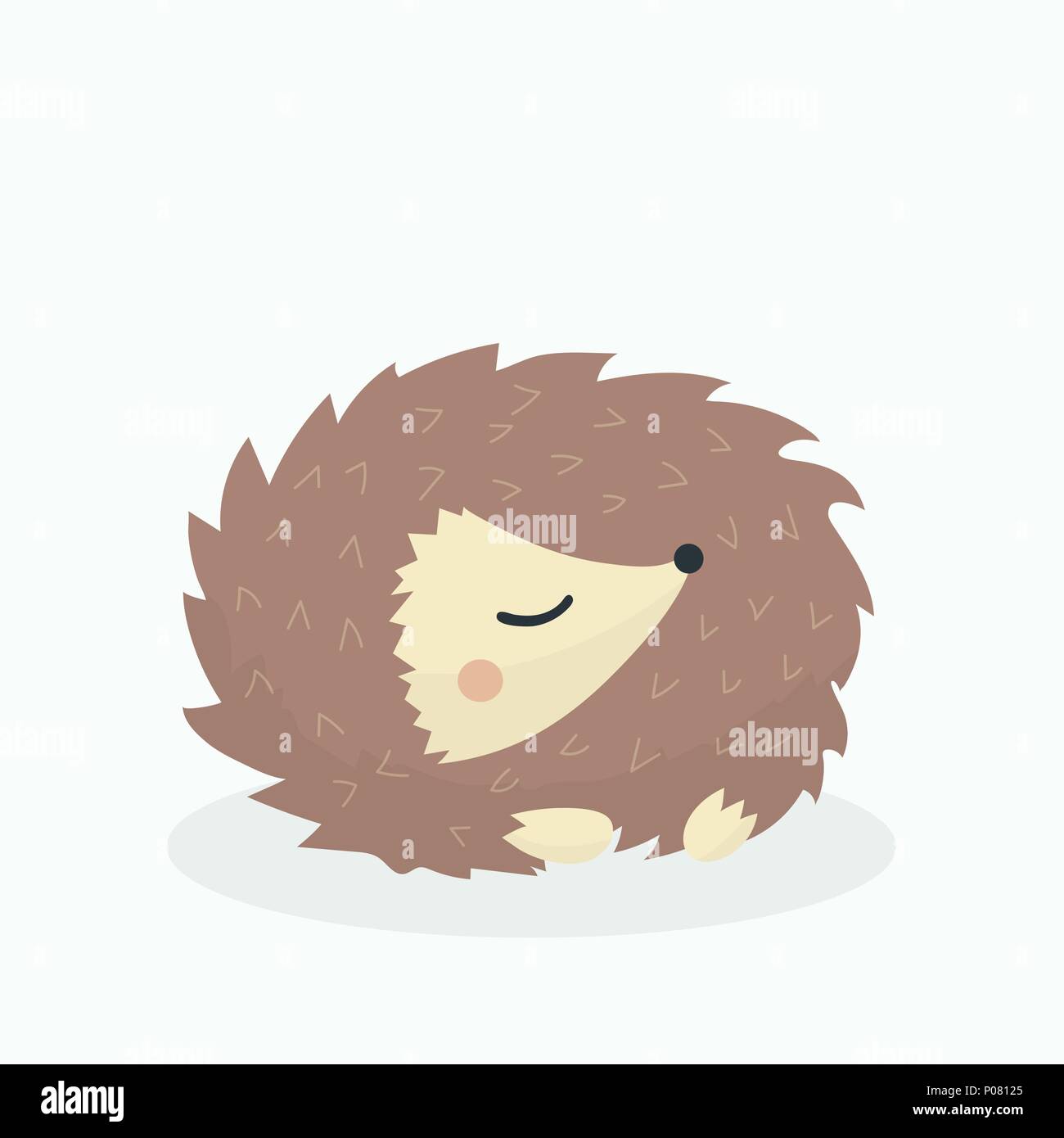 Cute cartoon porcupine vector illustration sur fond pastel. Illustration de Vecteur