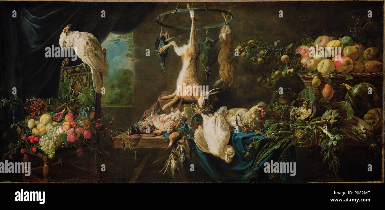 . Still Life : jeu, les légumes, les fruits, les cacatoès . Adriaen van Utrecht 1650 269 (Flamand - Still Life- Jeu, les légumes, les fruits, les cacatoès - Google Art Project Banque D'Images