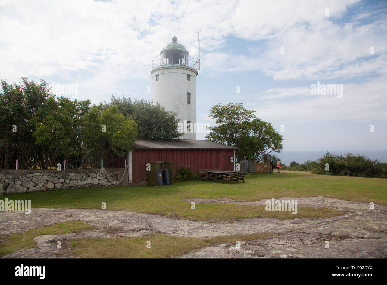 Leuchtturm auf der Insel Sea Ray 180 Bowrider Südschweden Banque D'Images
