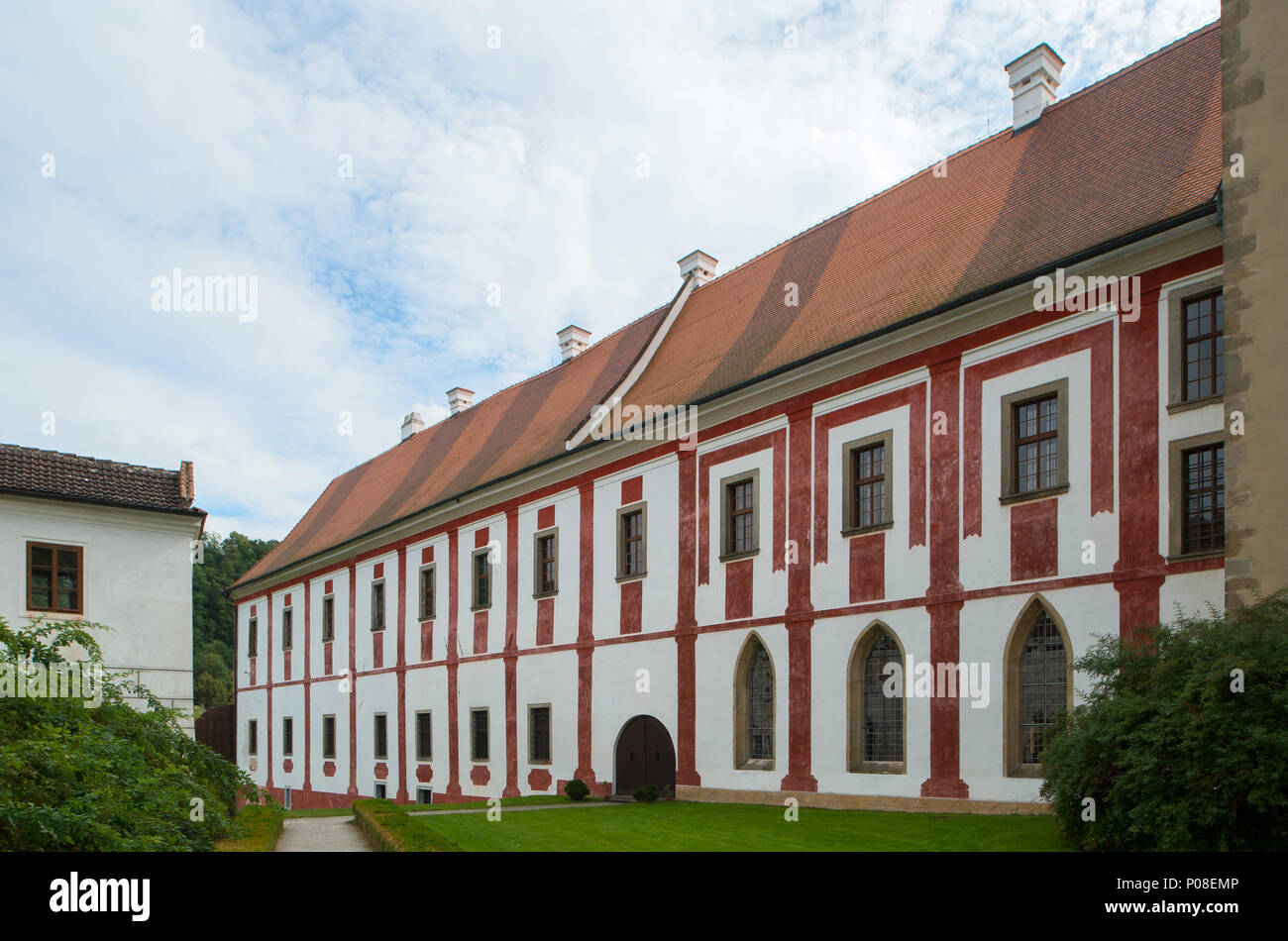 Goldenkron, République tchèque, bibliothèque du monastère Zlata Koruna Banque D'Images