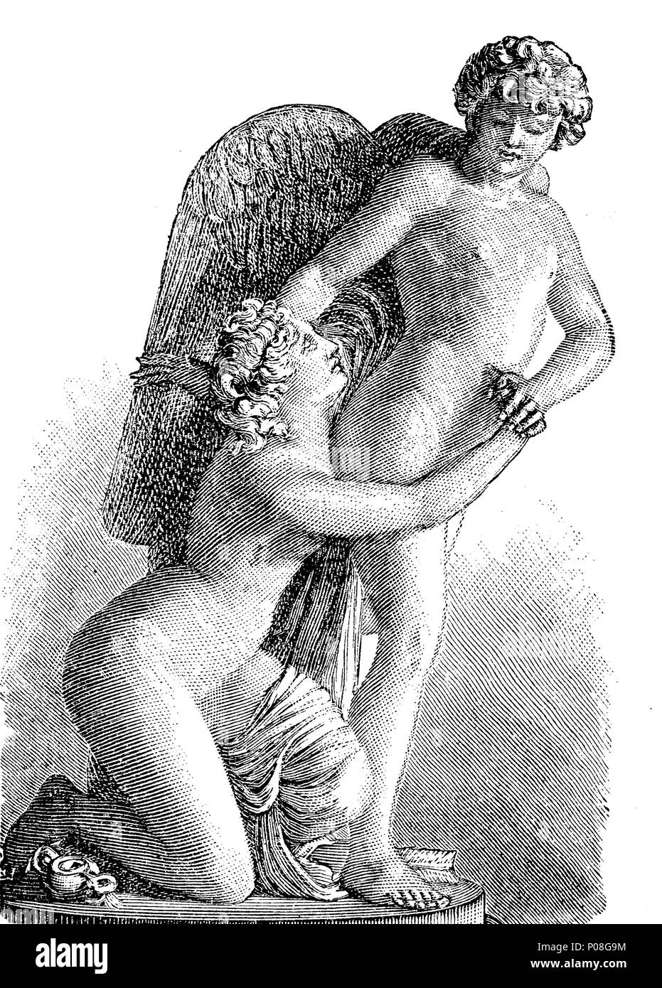 Sergel : Amor und Psyche, Amour et Psyché, une histoire originaire d'Ovide écrit dans la 2ème ANNONCE de siècle par Lucius Apuleius Madaurensis numérique, l'amélioration de la reproduction de l'original d'imprimer à partir de l'année 1881 Banque D'Images