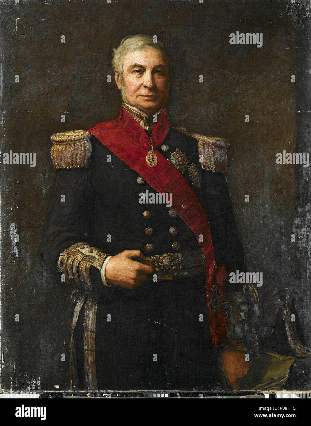 Anglais : l'amiral Sir Alexander Milne (1806-96) d'une longueur de trois  quarts l'article portrait d'Alexander Milne, vêtu de l'uniforme complet de  l'amiral, le ruban et l'étoile de la GCB, l'étoile de