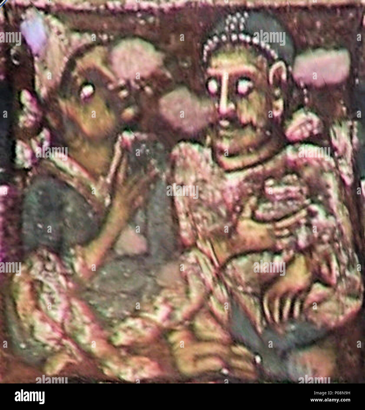 . Anglais : Ajanta Cave 2, plafond des étrangers . 12 novembre 2017. Sweekar Pamulaparthy Photographie : Peinture : Inconnu Bhushan 5ème siècle CE artiste 273 Ajanta Cave 2, plafond des étrangers Banque D'Images