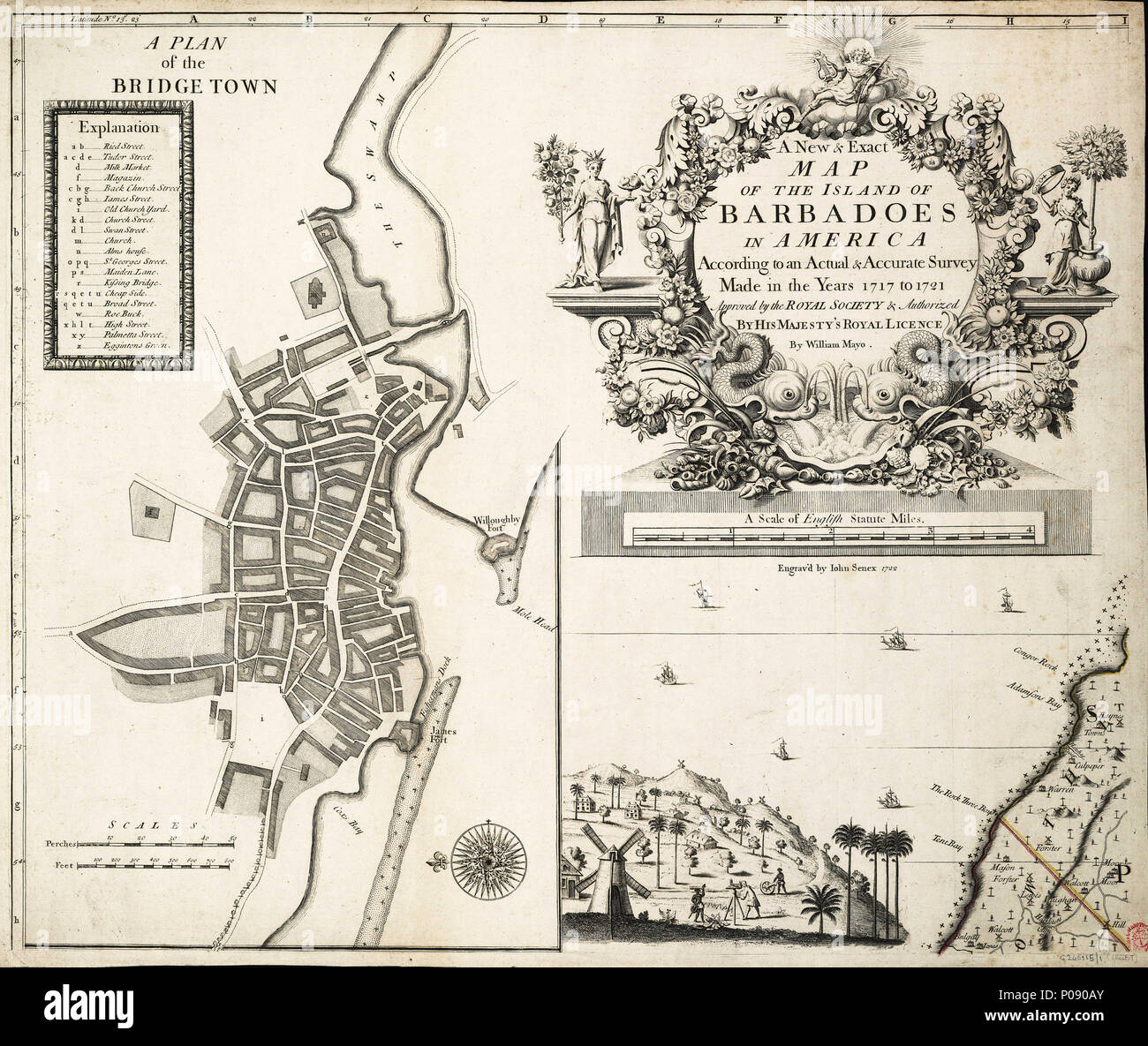 . Anglais une nouvelle carte de l'exacte et l'île de la Barbade en