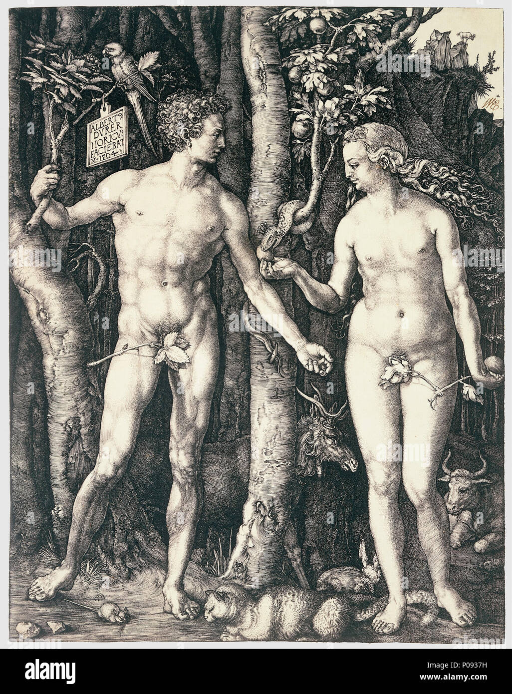 Albrecht Dürer 274 - Adam et Eve - Google Art Project (FQG5-68Yda1JQw) Banque D'Images