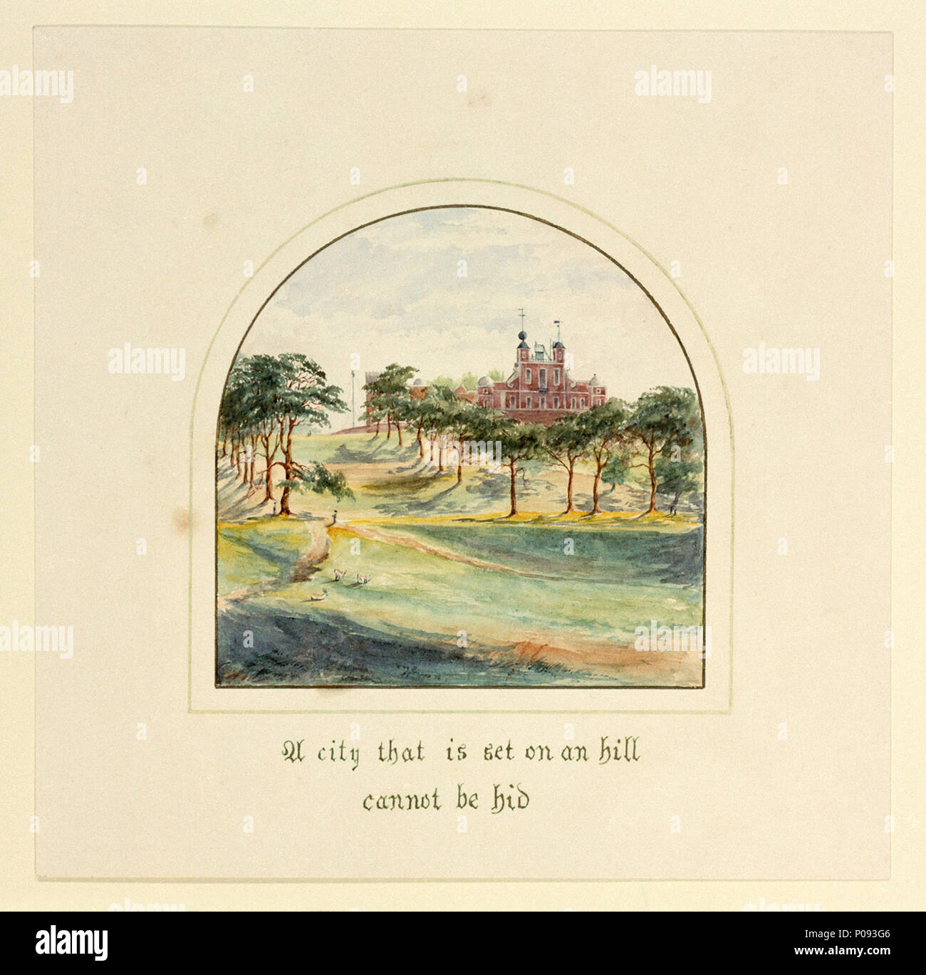 L8633 . 1865. Sylvain aéré 1 "une ville située sur une montagne ne peut être cachée." avis de l'Observatoire Royal de Greenwich, RMG 1865 L8633 Banque D'Images