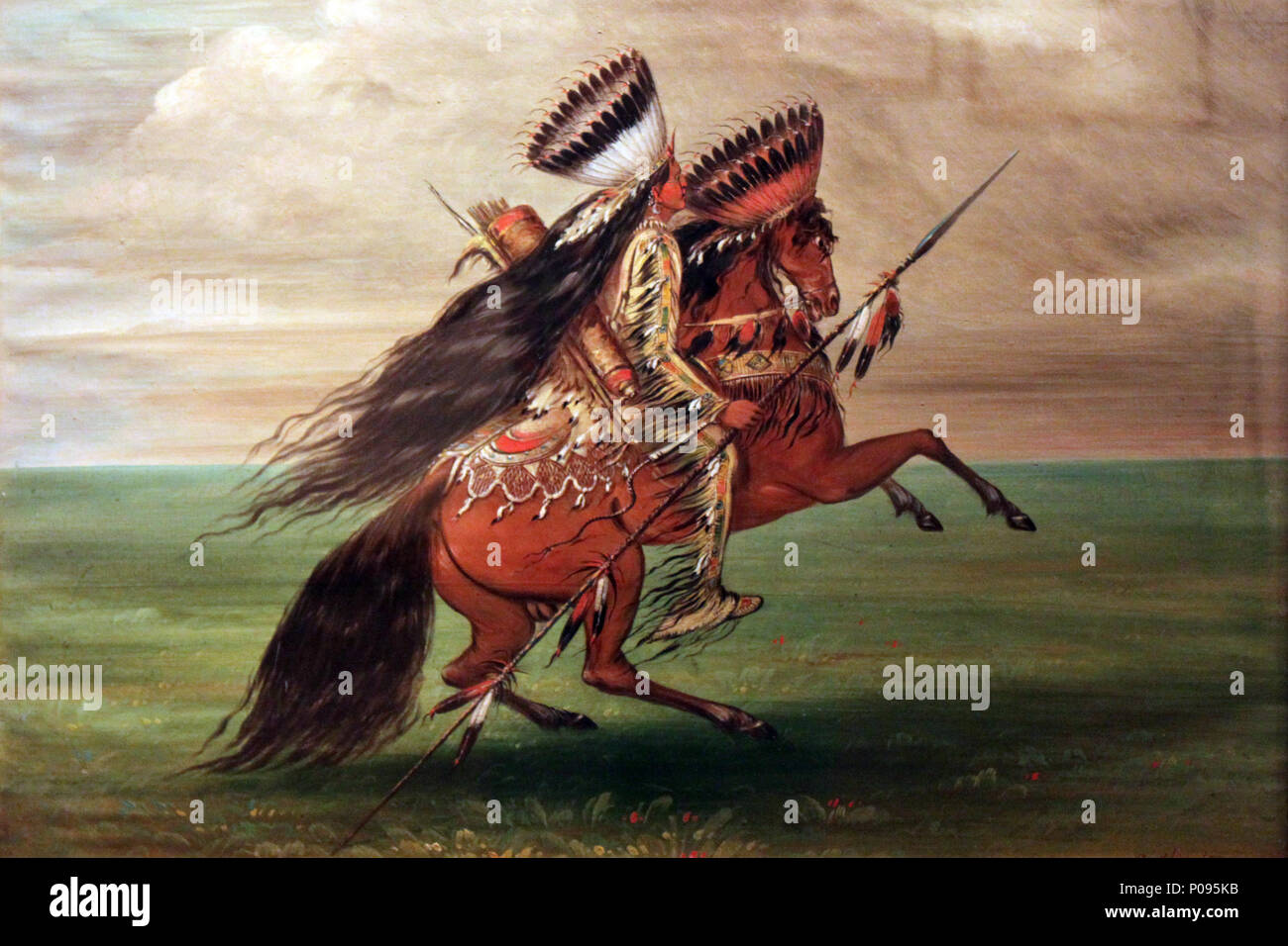 . Anglais : Crow Indian "celui qui saute par dessus tout' Deutsch : Crow Indianer 'Der über alles springt" . 1854201854 Catlin Il qui saute par-dessus tout, Nid-anagoria Banque D'Images