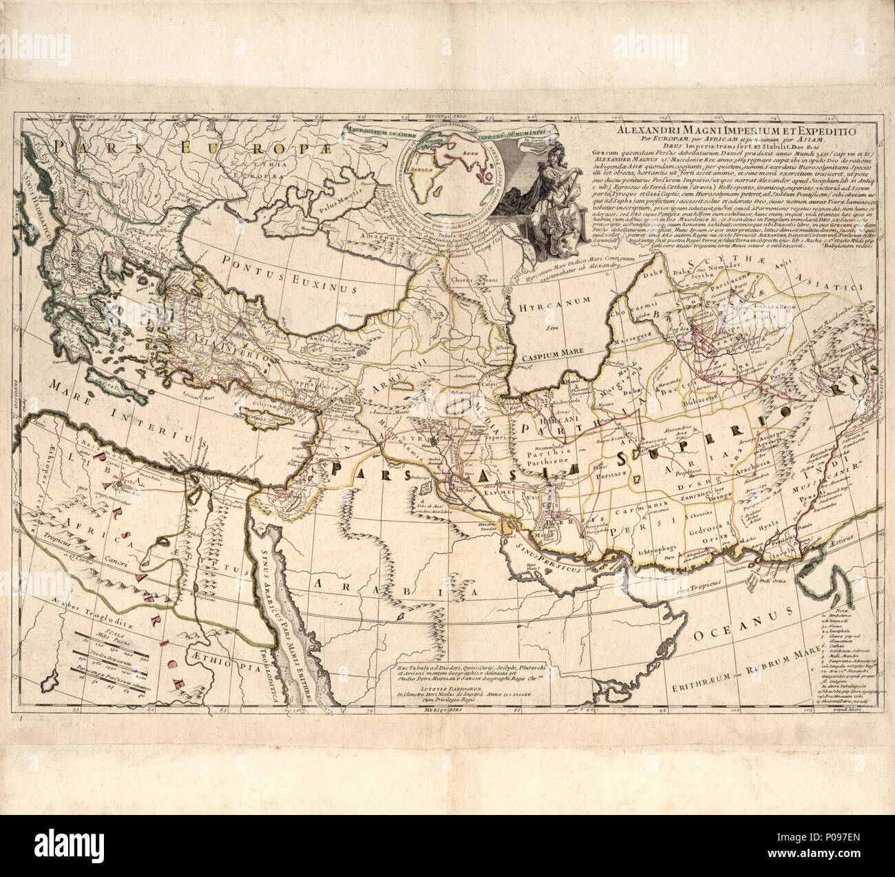 . Anglais : relief illustré de représentations imagées. Comprend la liste des notes numérotées et encadré montrant continets de l'Afrique, d'Europe et d'Asie. Des copies annotées dans LC encres pour afficher les limites et montée sur lin. Accessible également sur le site Web de la Bibliothèque du Congrès comme une image raster. . Alexandri Magni imperium et expeditio par Europam, par d'Africam et potissimum par Asiam. 1712. Moulart-Sanson, Pierre 278 Alexandri Magni imperium et expeditio par Europam, par d'Africam et potissimum par Asiam LOC 2013593028 Banque D'Images