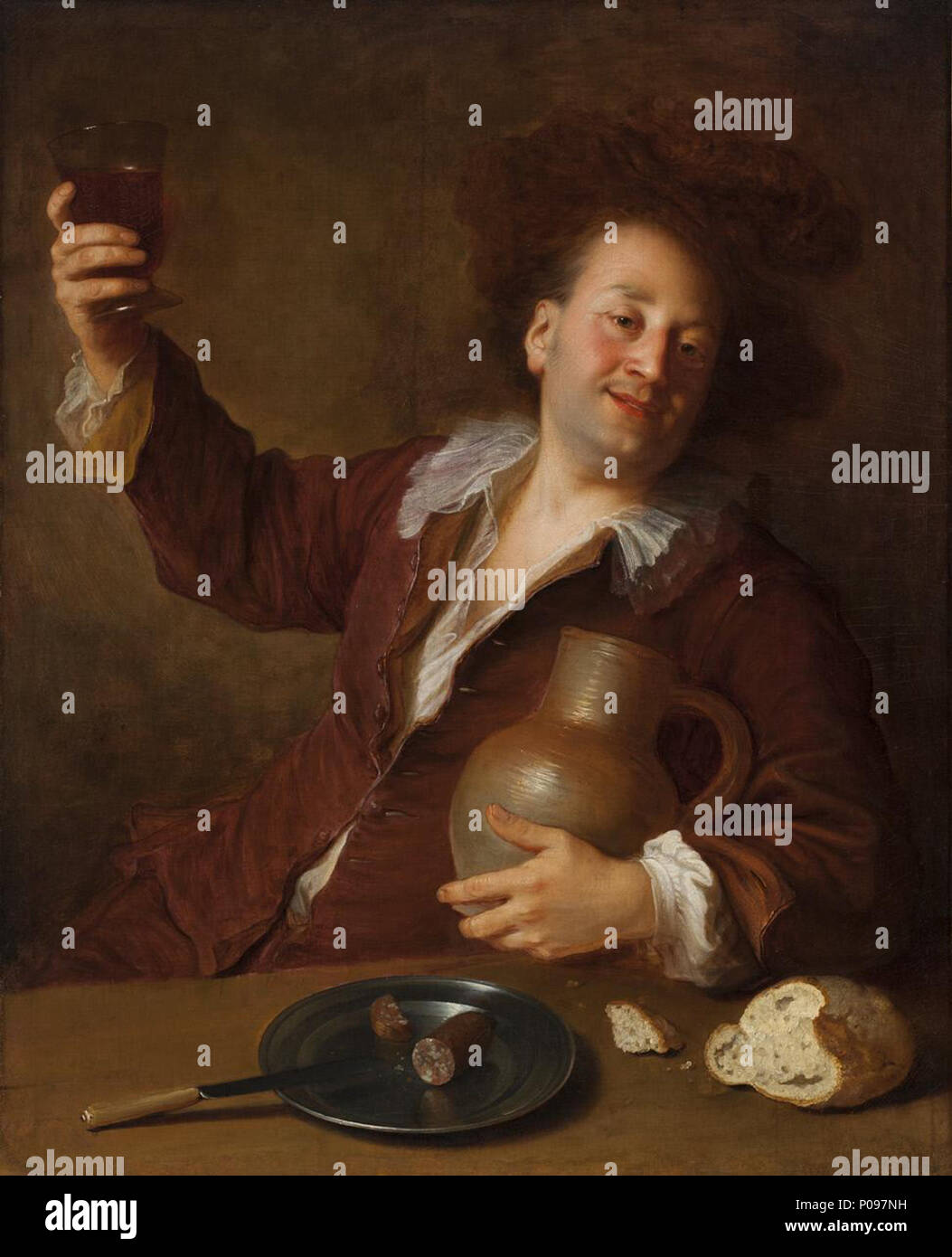 . Cet objet est classé dans RKDimages, base de données de l'Institut néerlandais pour l'histoire de l'Art, sous la référence 208735. Čeština | English | français | македонски | Nederlands |  +/- . Anglais : Le Toper . 1720s 278 Alexis Grimou - Le Toper Banque D'Images