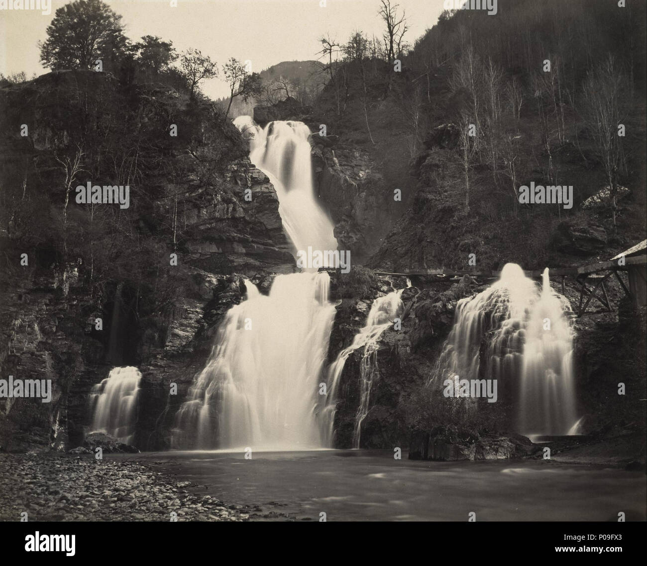 . Anglais : les Chutes du Reichenbach . 1860 268 Adolphe Braun - Chutes de la Reichenbach - Google Art Project Banque D'Images