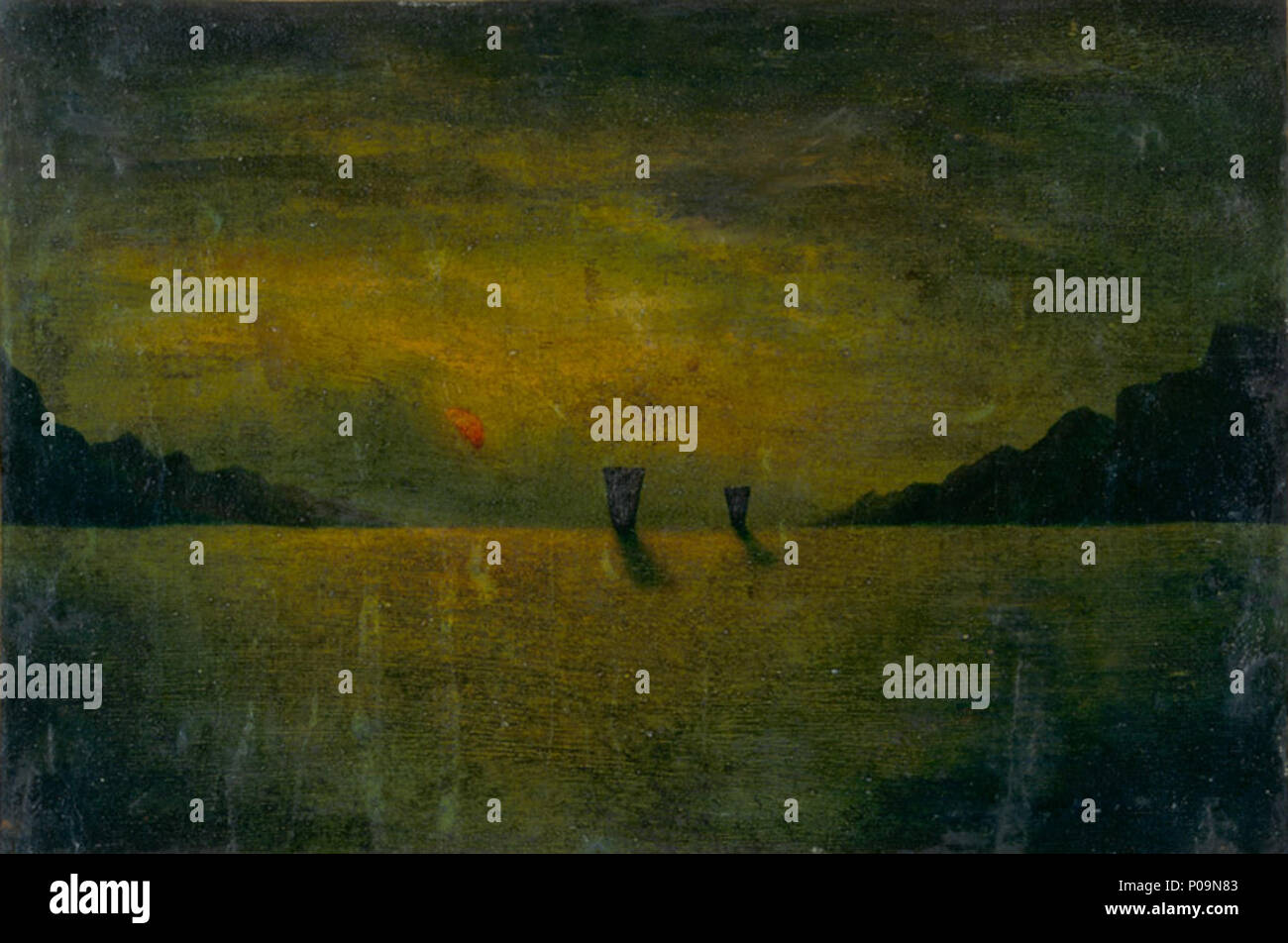 . Anglais : Seascape, par Kunisawa Shinkuro, Musée National de Tokyo, Japon 日本語 : 海景 国沢新九郎筆 . La période Meiji (1868-1912) 21 marins par Kunisawa Shinkuro (Musée National de Tokyo) Banque D'Images