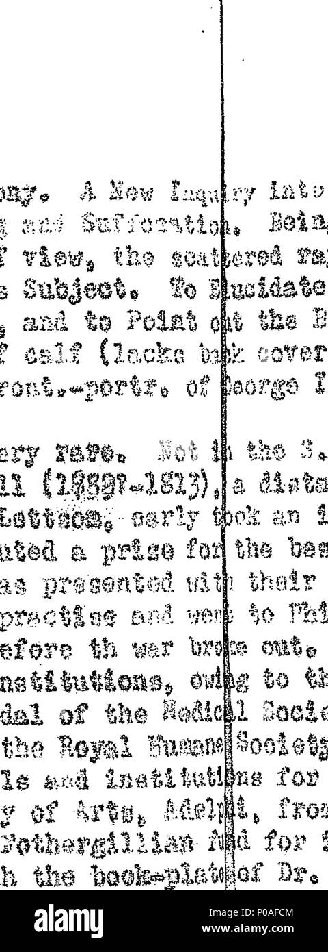 . Anglais : Fleuron du livre : une nouvelle enquête sur la suspension de l'action vitale, en cas de noyade et suffocation. Tenter de se concentrer en un point de vue plus lumineux, les rayons épars de la Science, le respect que l'objet mystérieux qu'intéressant. Pour élucider la cause immédiate, à l'heure actuelle Appretiate recours, et à souligner la meilleure méthode de restauration Animation. Par A. Fothergill, M.D. F. R. S. Membre du Collège royal des médecins, membre honoraire de la Société médicale de Londres, Édimbourg, et Paris, aussi des sociétés philosophiques de Manchester, Banque D'Images
