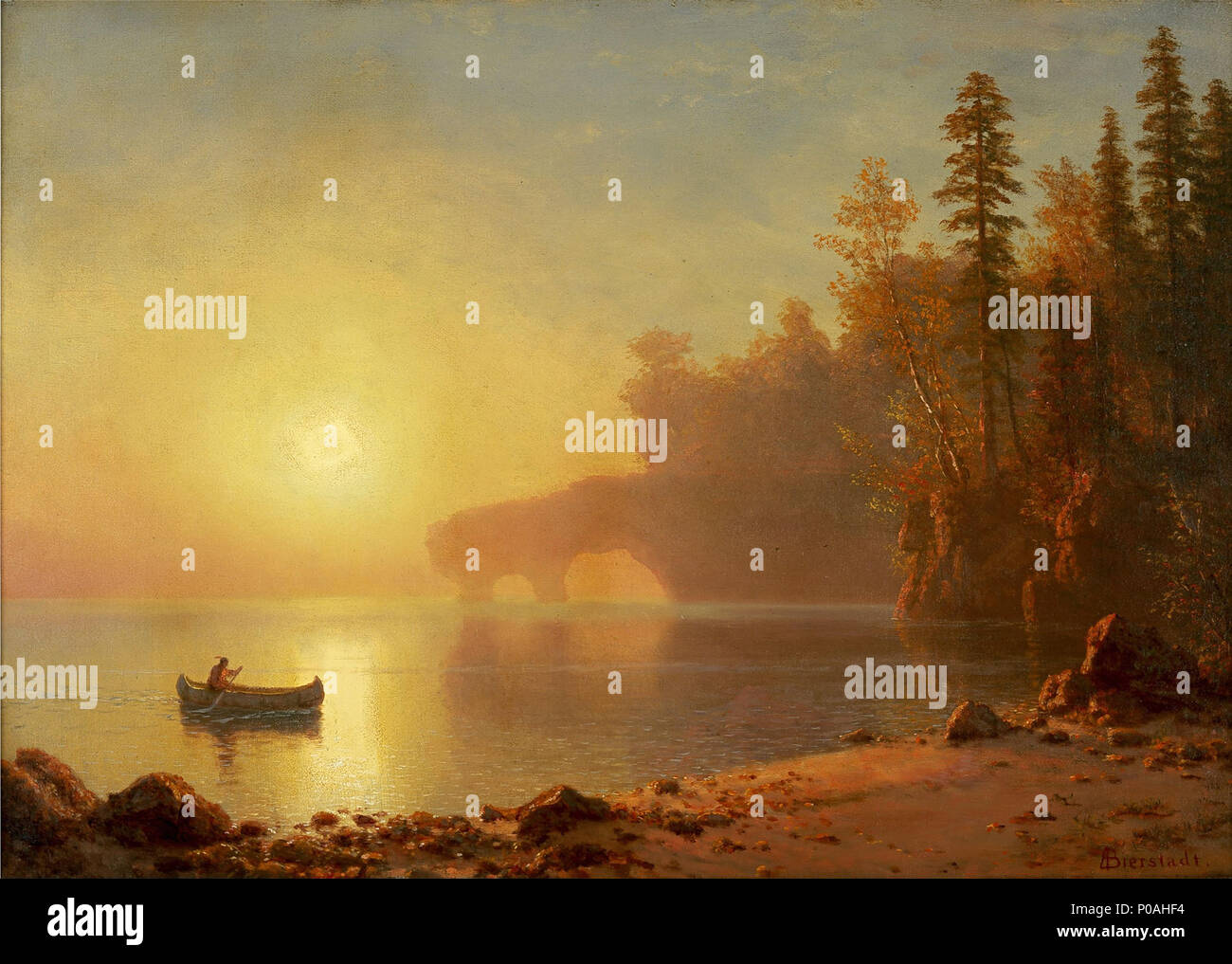 . Canoë indien . vers 1886 273 Albert Bierstadt - canoë indien Banque D'Images