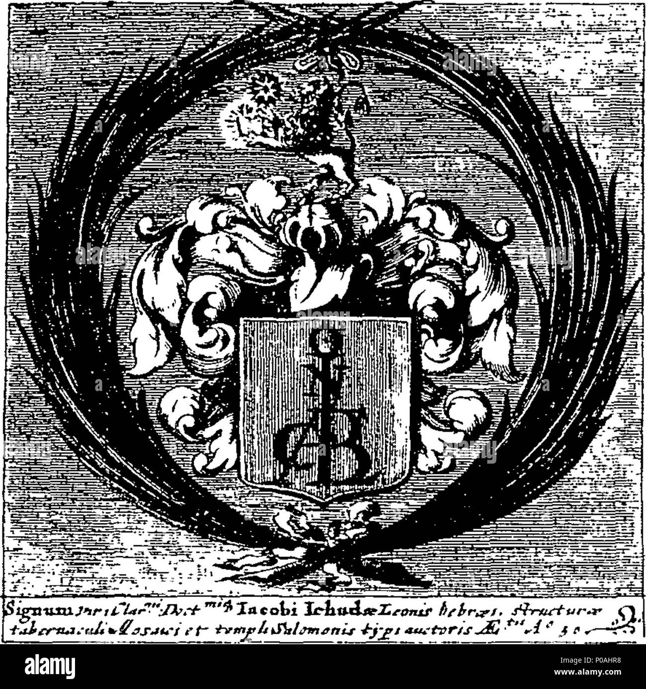 . Anglais : Fleuron du livre : une description exacte du grand et glorieux temple de Salomon. Où sont brièvement expliquer'd, I. La forme de ce tissu. II. Les navires et les instruments qui la composent. III. Le palais du roi. IV. Fort Antonio, construit pour la défense du Temple. D'abord imprimé en hébreu et en espagnol à Middleburgh, par ce célèbre architecte. Jacob Juda Lyon, dans l'année MDCXLII. Traduit par M. P. Decastro. (Titulaire du modèle actuel, et un près de rapport à l'auteur). 294 une description exacte du grand et glorieux temple de Salomon Fleuron N016604-2 Banque D'Images
