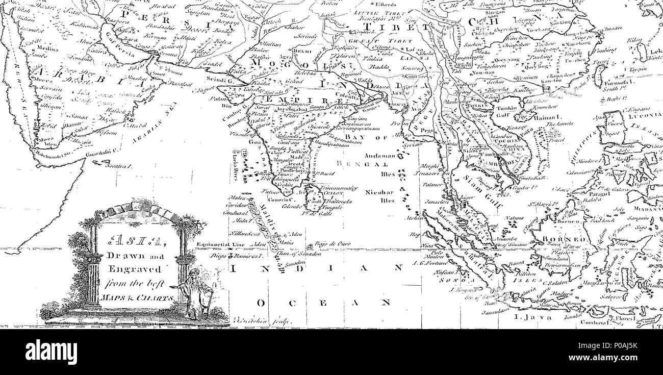 . Anglais : fleuron de livre : un nouveau système de géographie : ou, d'une description générale du monde. Contenant une preuve circonstancielle compte de tous les pays, des royaumes, et des États d'Europe, d'Asie, d'Afrique, et en Amérique ; leur situation, climat, montagnes, mers, lacs, rivières, &c. La religion, les Mœurs, les coutumes, la fabrication, le commerce, et les bâtiments des habitants : avec les oiseaux, animaux, poissons, reptiles, insectes, les divers légumes, et les minéraux trouvés dans différentes régions : également une histoire concise de chaque pays à partir de la première fois ; et un traité sur la science de la géographie. Banque D'Images