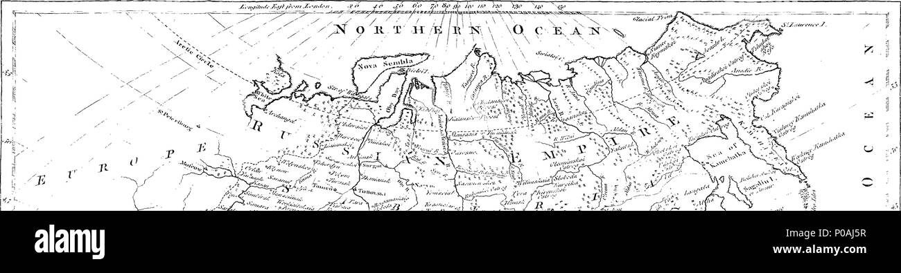 . Anglais : fleuron de livre : un nouveau système de géographie : ou, d'une description générale du monde. Contenant une preuve circonstancielle compte de tous les pays, des royaumes, et des États d'Europe, d'Asie, d'Afrique, et en Amérique ; leur situation, climat, montagnes, mers, lacs, rivières, &c. La religion, les Mœurs, les coutumes, la fabrication, le commerce, et les bâtiments des habitants : avec les oiseaux, animaux, poissons, reptiles, insectes, les divers légumes, et les minéraux trouvés dans différentes régions : également une histoire concise de chaque pays à partir de la première fois ; et un traité sur la science de la géographie. Banque D'Images