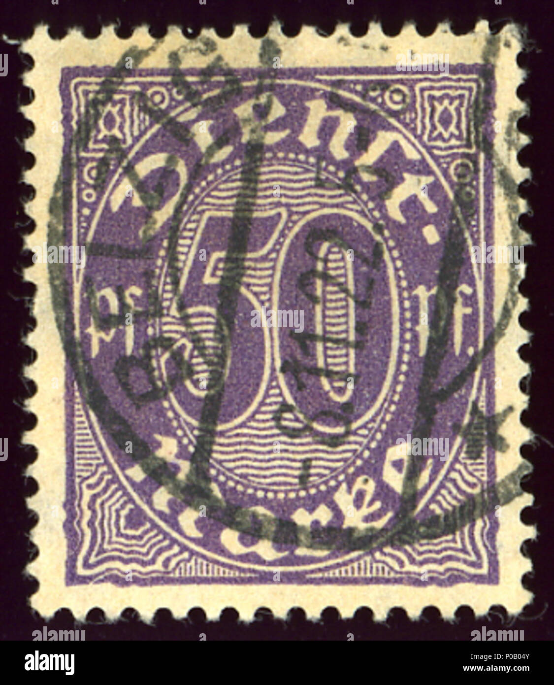 . Anglais : cachet officiel de l'Allemagne, 50, 1920 question Pfg BELZIG annulé en 1922 (Brandebourg). . 16 août 2013, 13:53:09. 11922 Jacquesverlaeken Reich 50Pfg D29 Niemegk Banque D'Images