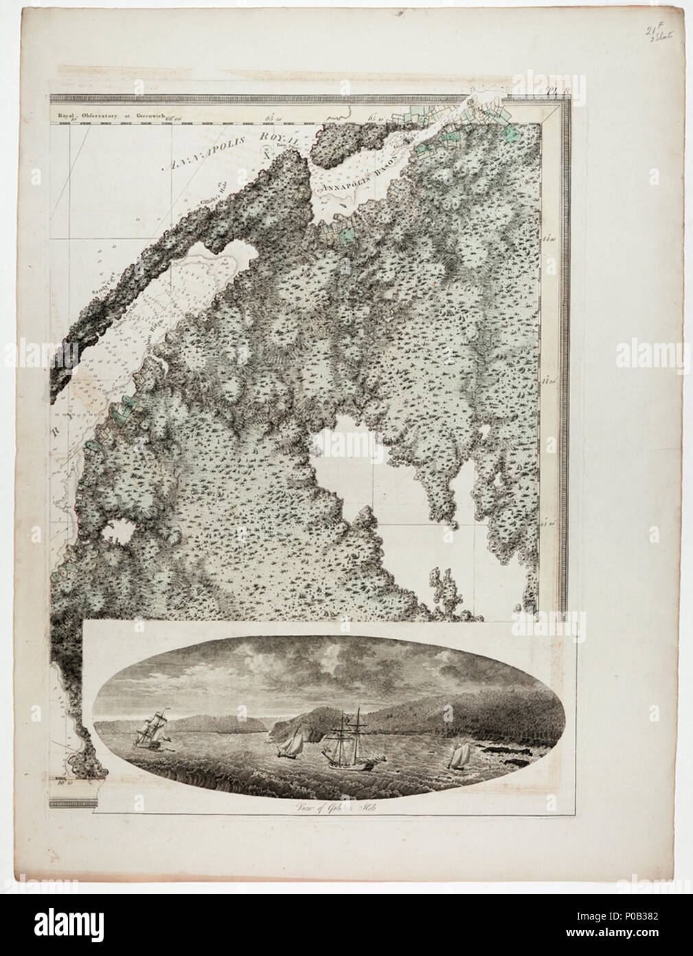 . Anglais : Annapolis Royal [et] BayTwo Saint Mary's s'est joint à feuilles. Gravé. Échelle : ca. 1:30 000 (bar). Note : cartographique montre la variation de 11° 15' O. Bar balances, dans la loi et de milles marins, et des symboles sont inclus dans 21B et versions ultérieures. D'autres endroits : la Nouvelle-Écosse, baie de Fundy. Table des matières Note : Instructions nautiques sont inclus dans le titre, l'avis de Gulivers trou. 21F. Change : Mentions légales Le 1er janvier 1781 à changé. Arbres ajoutés à la terre de l'ombre. Numéro de page changé en 'Pl.8'. Autres caractéristiques : Imprimé sur papier. Bates De couleur jaune à la frontière, de règlements, d'authenticité rouge/marron Banque D'Images