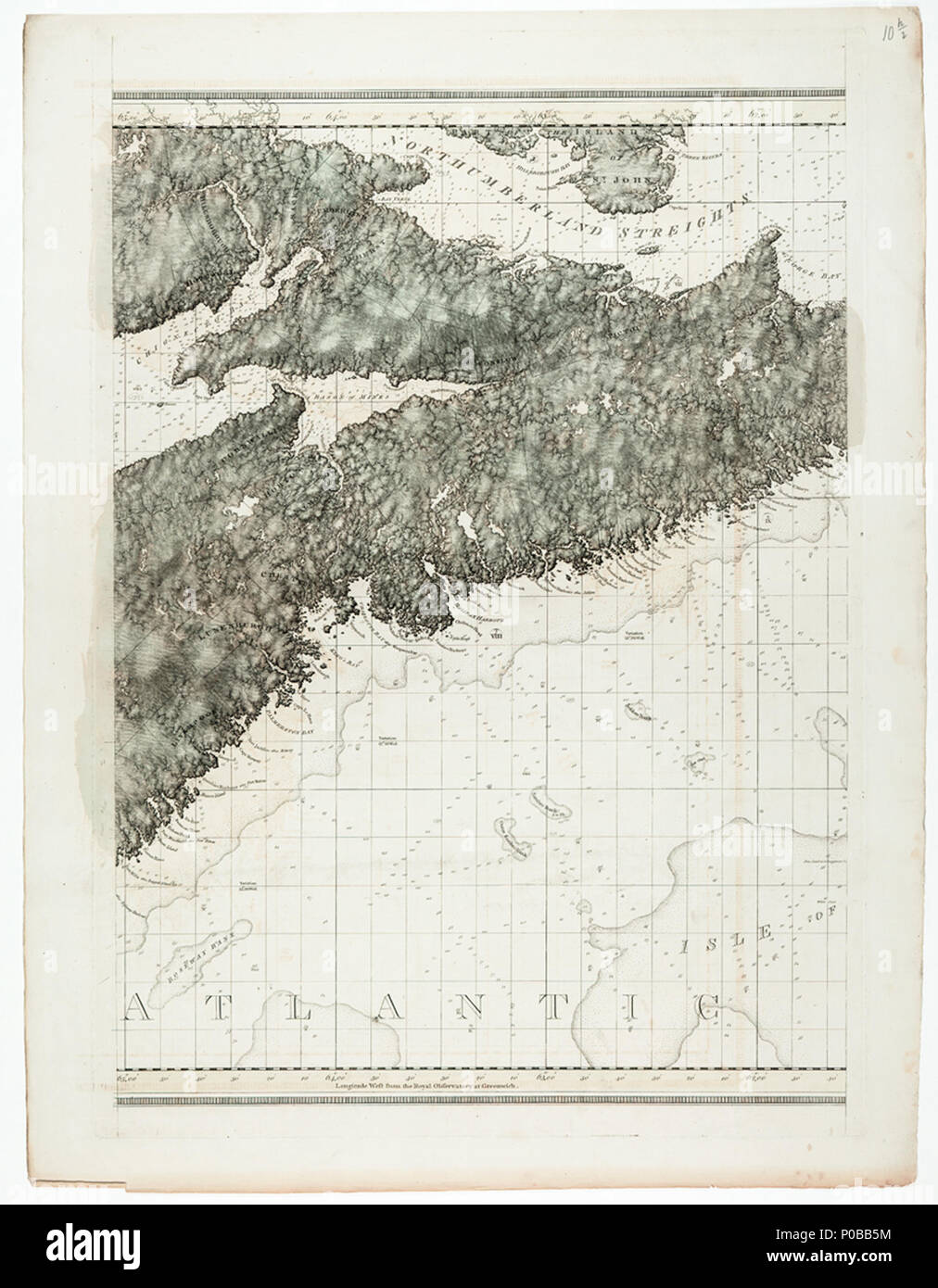 . Anglais : un graphique de la Nouvelle-Écosse il y a 8 versions de cette carte dans la collection. 10H HNS un graphique de la Nouvelle-Écosse . 1775. Des Barres ; Joseph Frederick Wallet Des Barres 35 Un graphique de la Nouvelle-Écosse RMG K0433 Banque D'Images