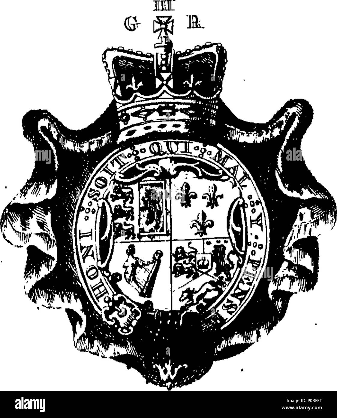 . Anglais : Fleuron du livre : une méthode de détermination de la parallaxe de Vénus, par son transit sur le soleil, et c'est de là, par analogie, la parallaxe et la distance du soleil, et de toutes les autres planètes. Par James Ferguson. 169 Une méthode de détermination de la parallaxe de Vénus Fleuron T053459-2 Banque D'Images