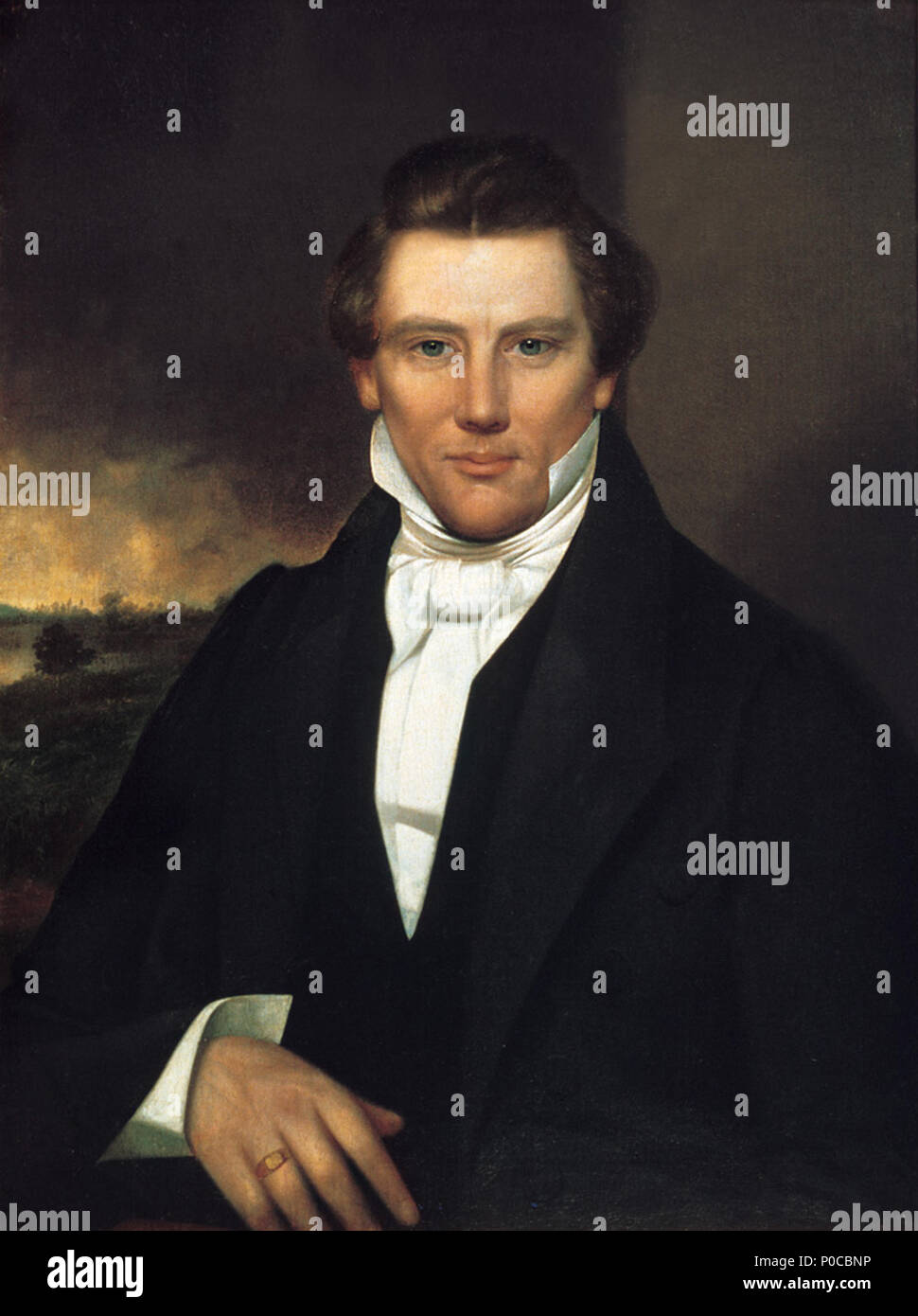 . Anglais : Peinture par un peintre inconnu, vers 1842. L'original est la propriété de la Communauté du Christ archives. Il est exposé au siège de la Communauté du Christ dans l'indépendance Missouri, où sa provenance est expliqué. La peinture était à l'origine dans la possession de Joseph Smith III (mort en 1914), qui est enregistrée comme commentant la peinture. L'c. Date de 1842 est donnée par la Communauté du Christ, le propriétaire du tableau. Il waituhi : Māori e whakaahua ana i a Joseph Smith. E waituhia tēnei waituhi ana il kaiwaituhi tautangata e i te tau 1842, le pois. . Vers 1842. Inconnu 2 Joseph Smith, Banque D'Images