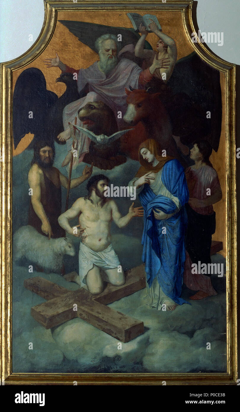 5 Bertholet Flemalle, Sainte Trinité avec saint Jean-Baptiste (Château de Warfusée, province de Liège) Banque D'Images 5 Bertholet Flemalle, Sainte Trinité avec saint Jean-Baptiste (Château de Warfusée, province de Liège) Banque D'Images