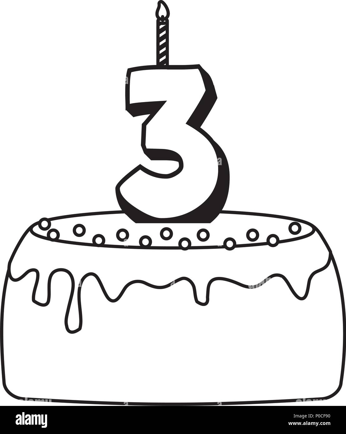 Gateau D Anniversaire Icone Sur Fond Blanc Vector Illustration Image Vectorielle Stock Alamy