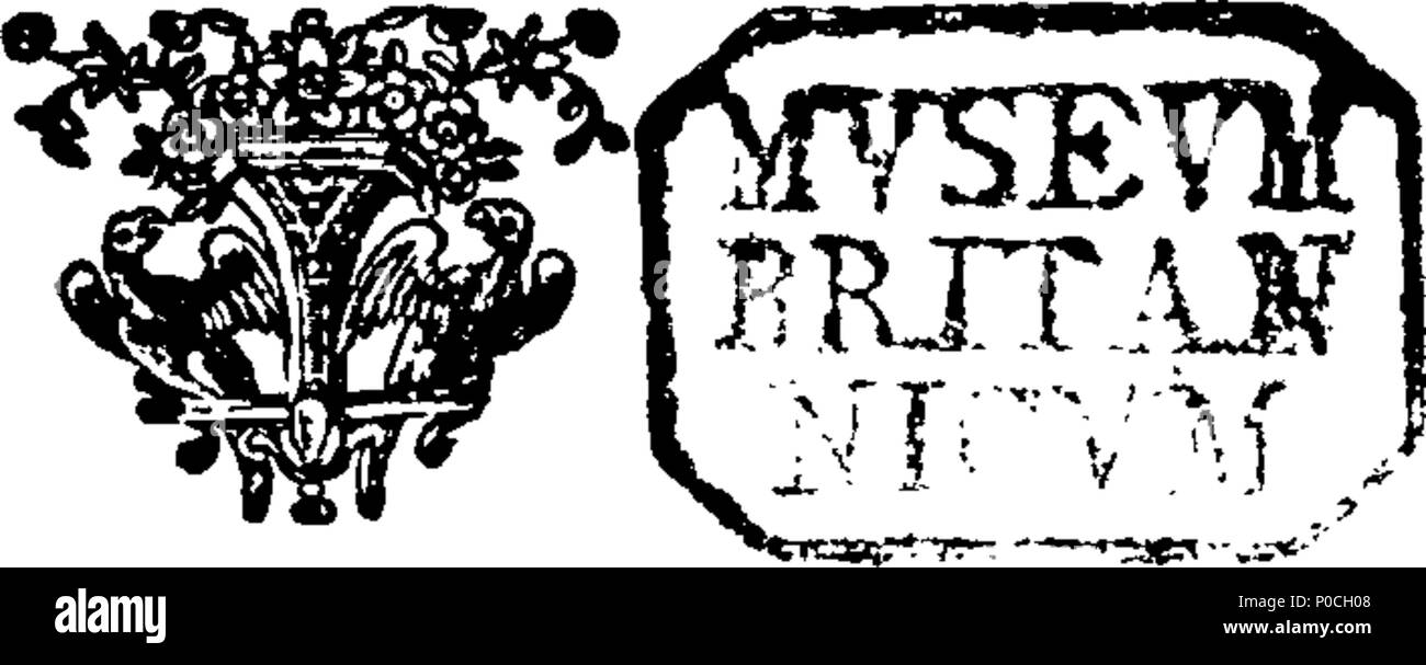 . Anglais : fleuron de livre : Un bref examen des observations de M. Hooke, &c. concernant le sénat romain, et le caractère de Denys d'Halicarnasse. 204 un court examen des observations de M. Hooke, etc Fleuron T071118-1 Banque D'Images