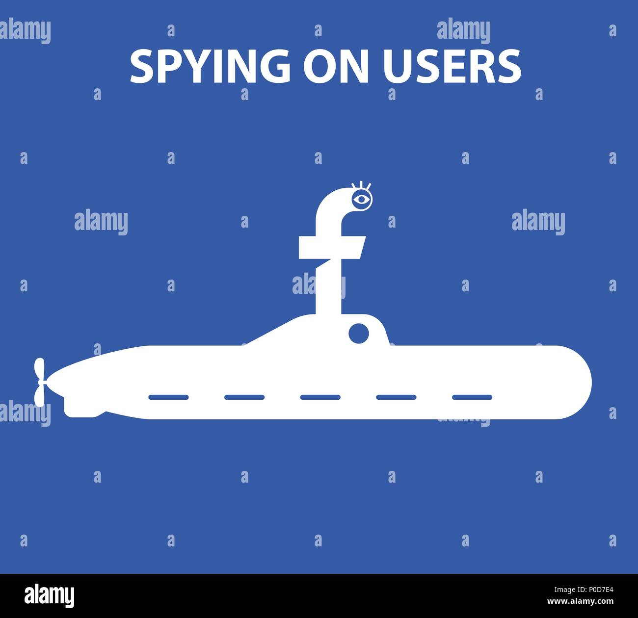 Hidden surveillance des utilisateurs. L'espionnage sur les utilisateurs comme le périscope. Illustration de Vecteur