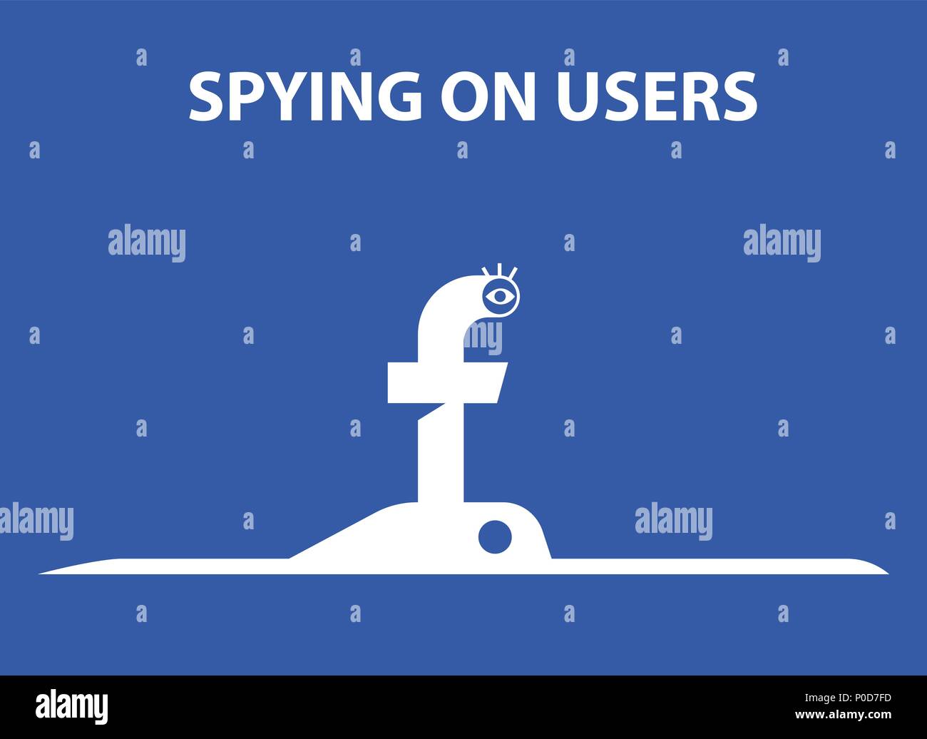 Hidden surveillance des utilisateurs. L'espionnage sur les utilisateurs comme le périscope. Illustration de Vecteur