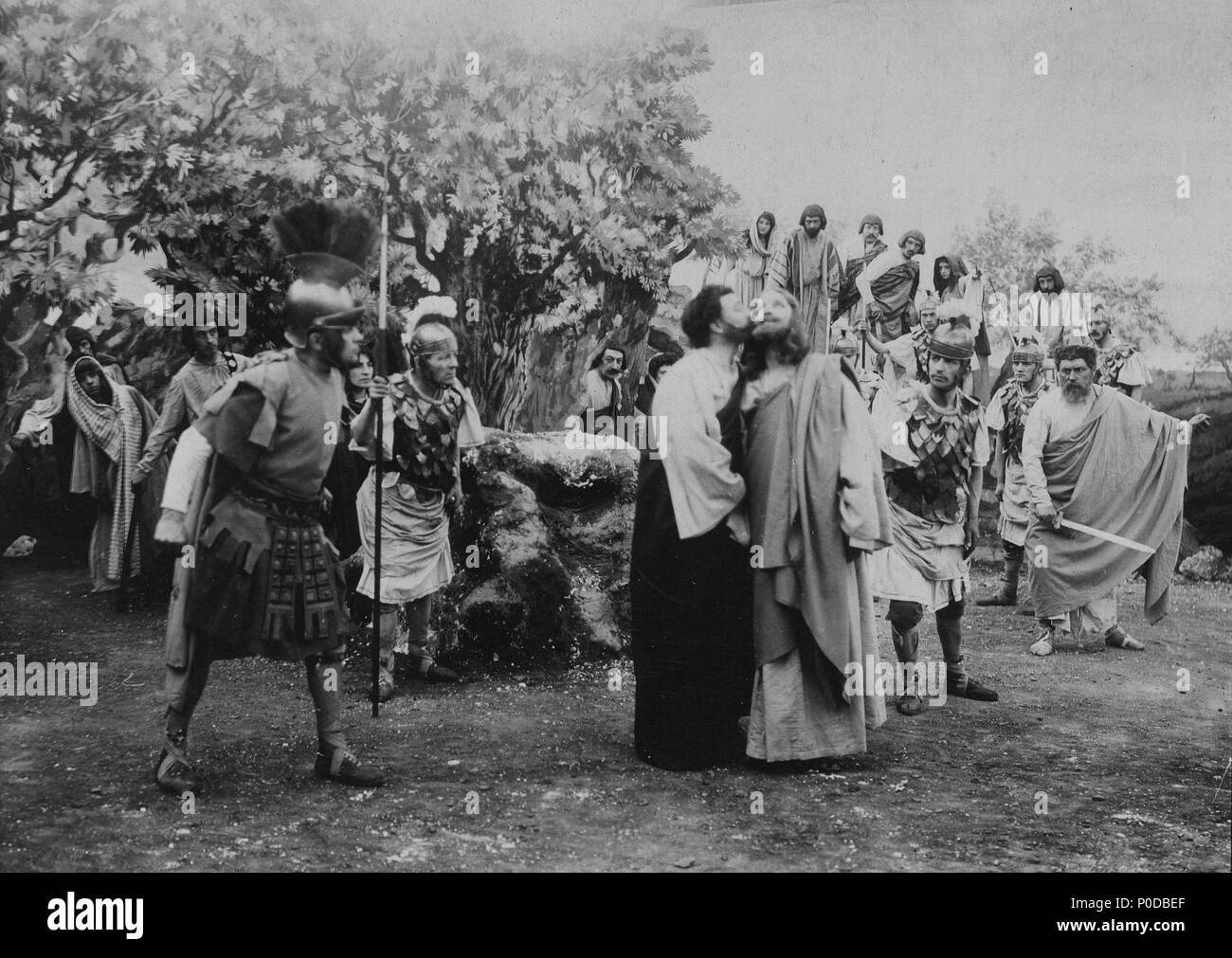 Titre original : LA VIE ET LA PASSION DE JÉSUS CHRIST. Titre en anglais : LA VIE ET LA PASSION DU CHRIST. Directeur de film : FERDINAND ZECCA. Année : 1905. Stars : JUDAS KISS. Credit : PATHE / Album Banque D'Images