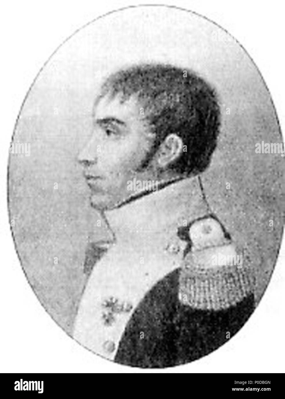 . Fr:Cyprian Godebski, poète et soldat de guerres napoléoniennes . avant 1809. miniature du peintre inconnu du XVIII/XIX c, auteur de la photo inconnue 2 Cyprian Godebski Banque D'Images