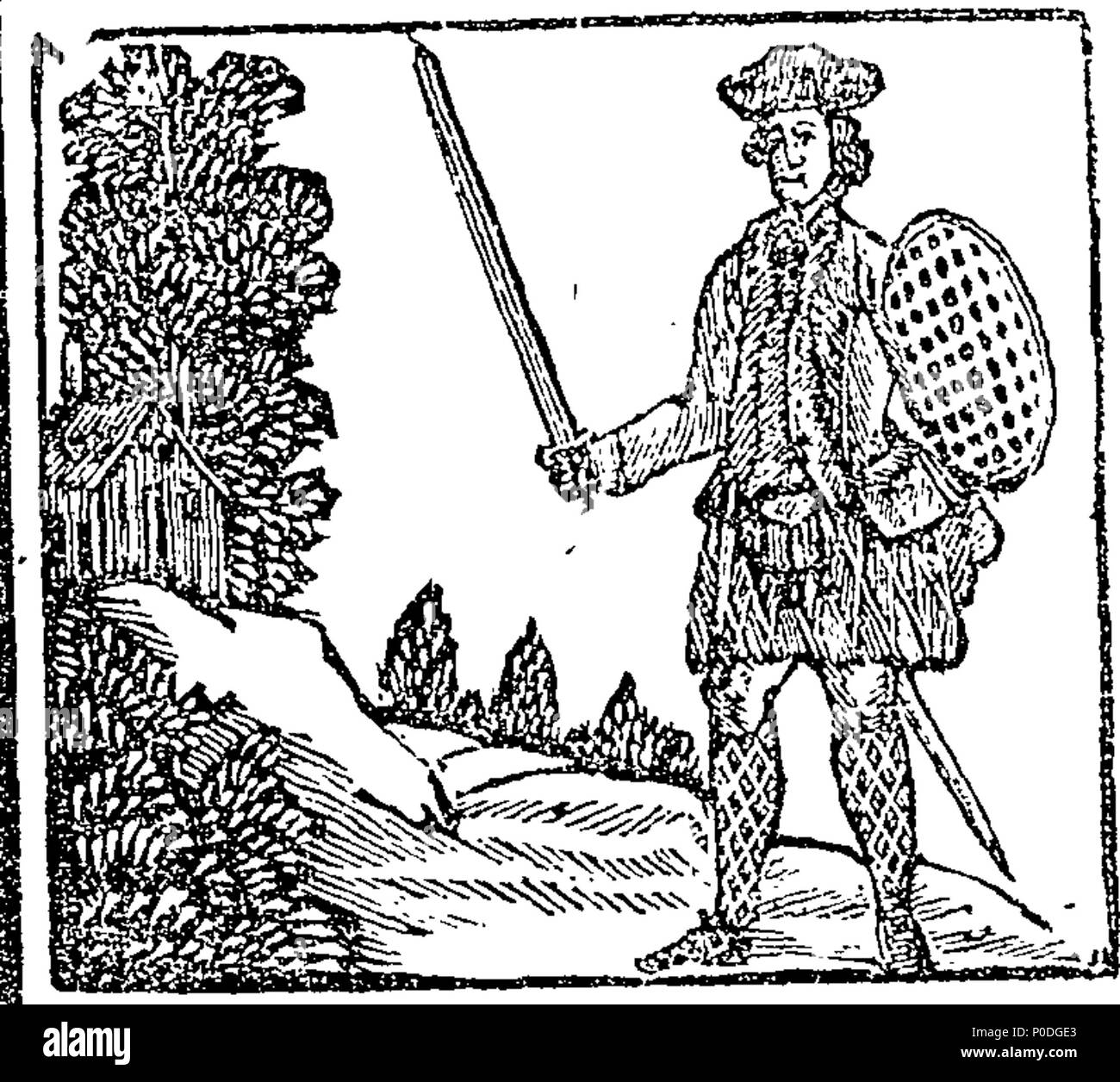 . Anglais : Fleuron du livre : histoire des trois bonnets. Dans quatre cantos. 220 Histoire des trois bonnets. Dans quatre cantos. Fleuron T027877-1 Banque D'Images