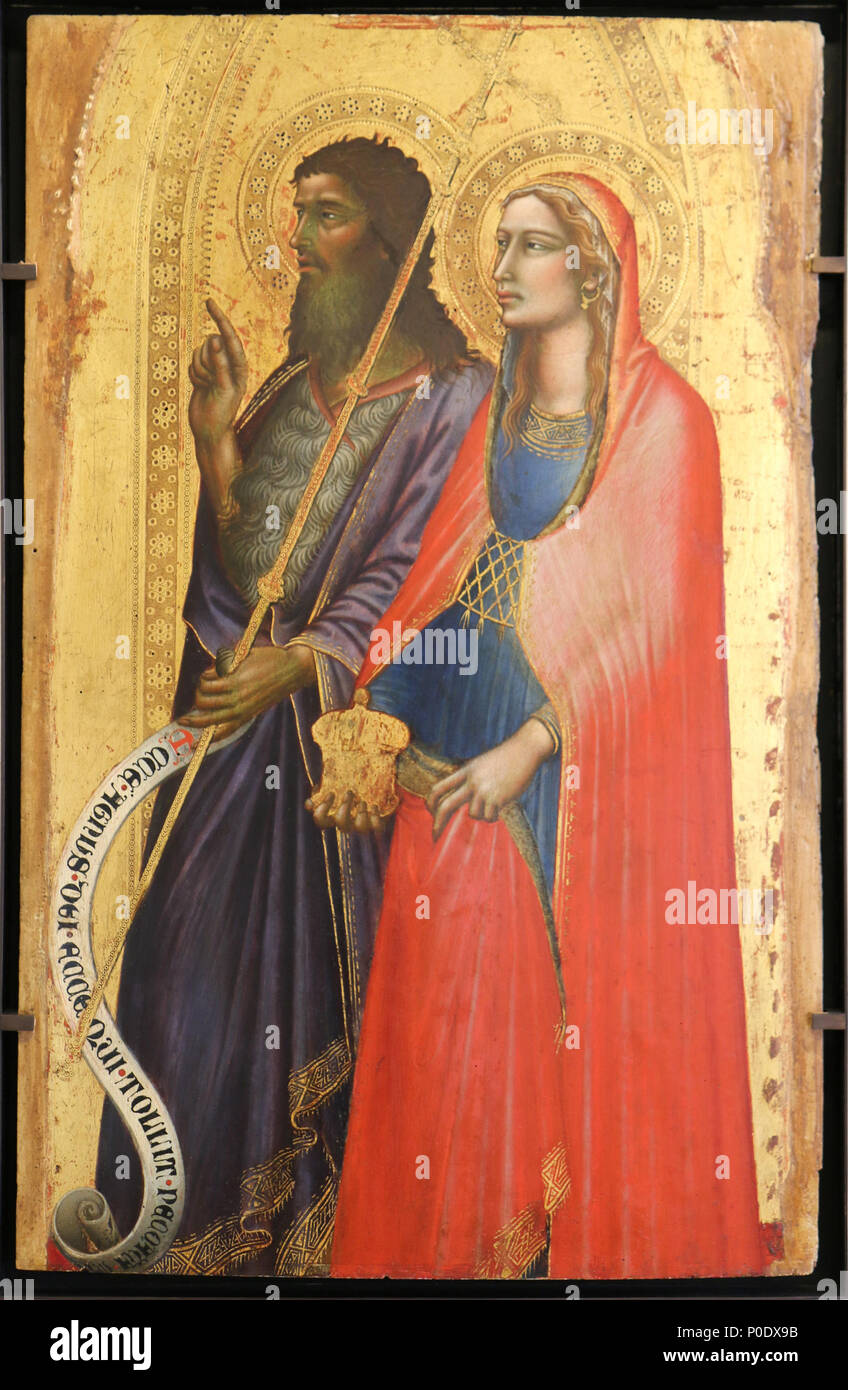 . . Avant 1370 358 Angelo Puccinelli-Saint Jean-Baptiste et sainte Madeleine Banque D'Images . . Avant 1370 358 Angelo Puccinelli-Saint Jean-Baptiste et sainte Madeleine Banque D'Images