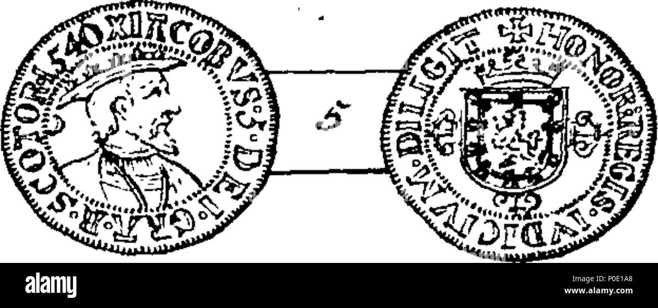 . Anglais : Fleuron du livre : une vue de la pièce d'argent et de pièces de monnaie de l'Écosse, depuis Alexandre le premier à l'union des deux royaumes, envisagée en ce qui concerne le type, légende, sortes, le poids, la finesse et la valeur. Avec des plaques de cuivre. Par feu M. Thomas Snelling. À laquelle sont ajoutés, quatre plaques o l'or, billon [sic] et de monnaie en cuivre du même royaume. 244 Une vue de la pièce d'argent et de pièces de monnaie de l'Écosse Fleuron T057771-51 Banque D'Images