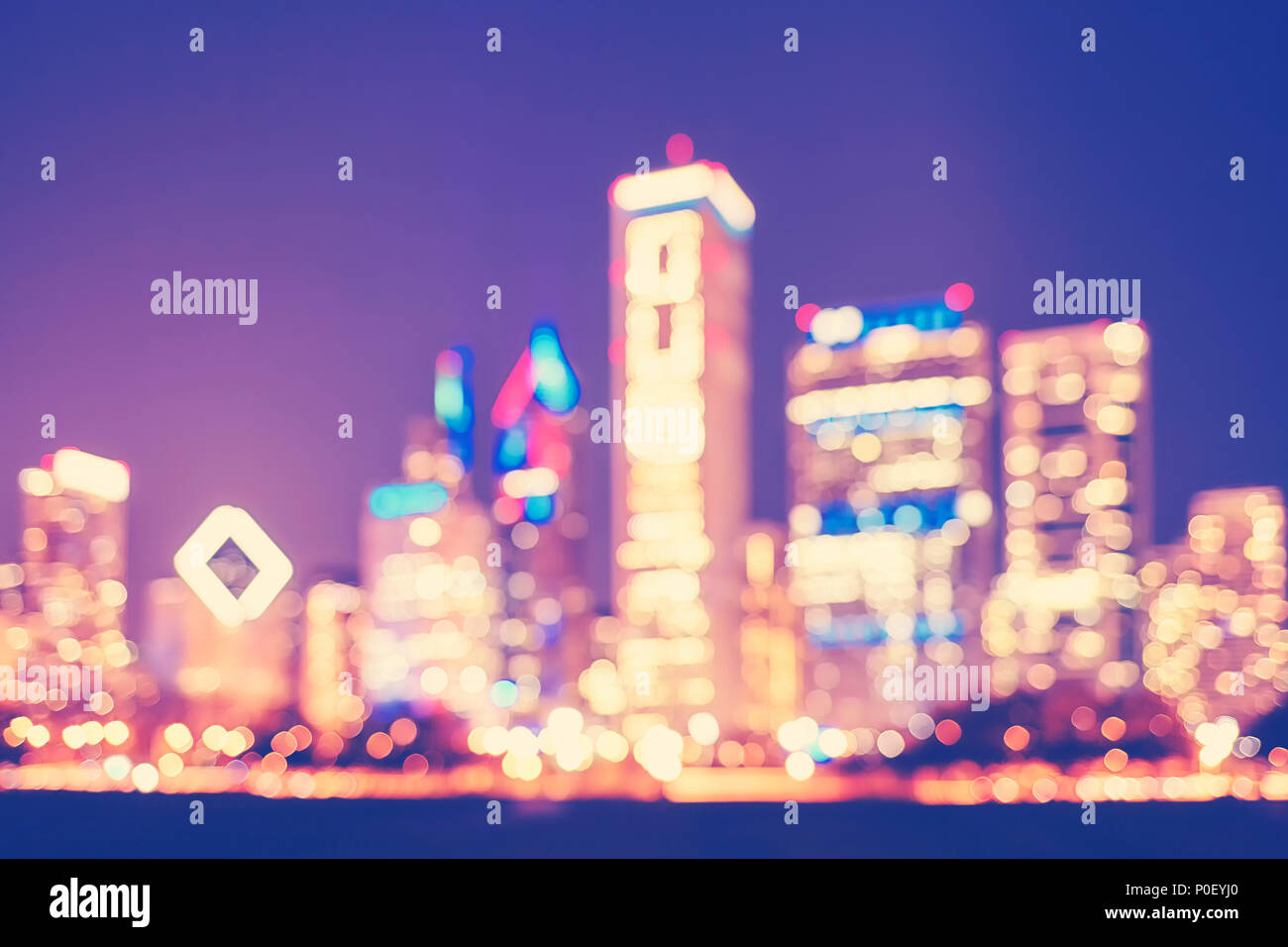 Horizon de Chicago de flou artistique, la couleur de fond urbaine tonique. Banque D'Images