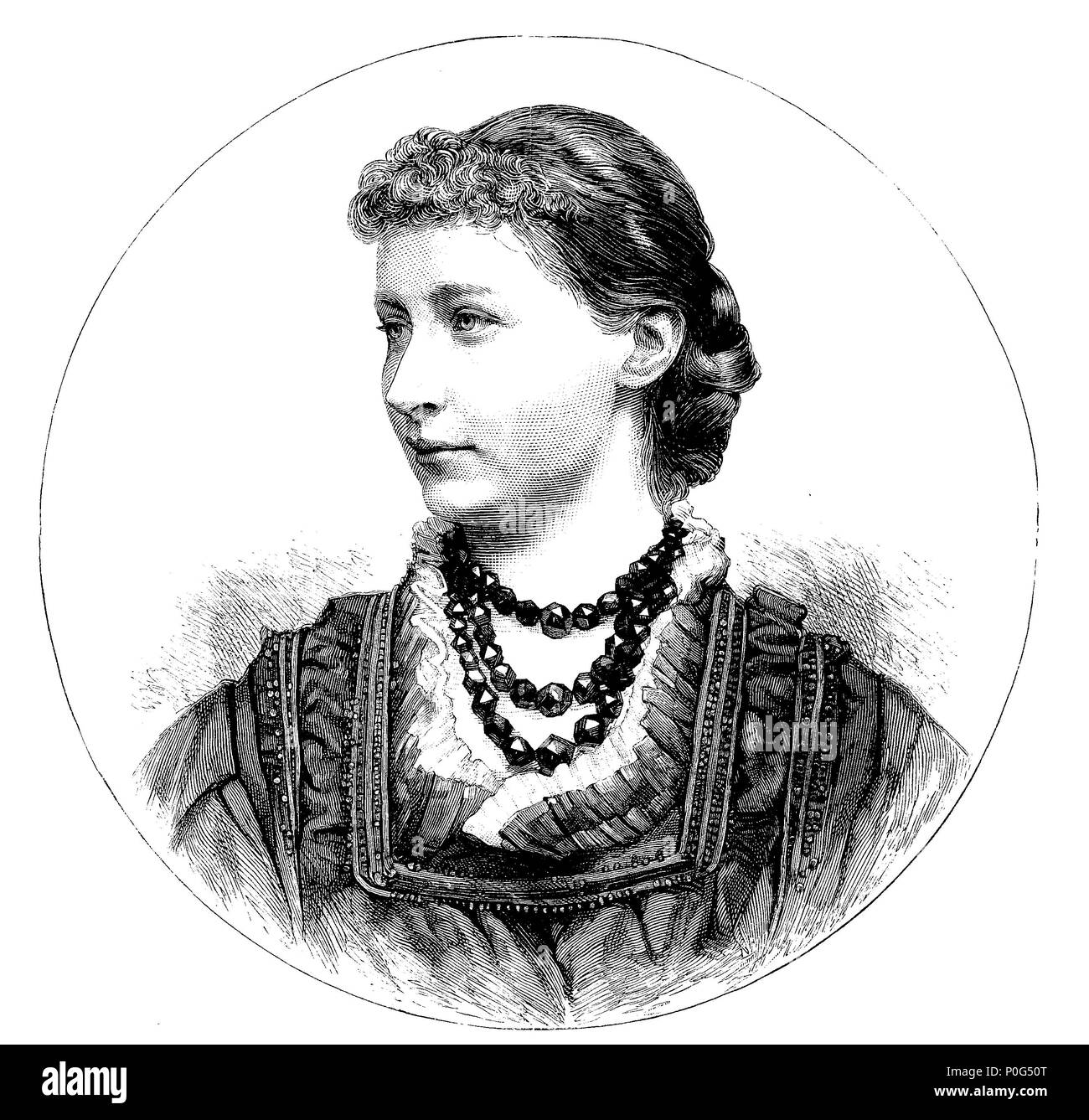 La princesse Frédéric-guillaume de Prusse, Augusta Victoria de Schleswig Holstein Sonderburg Augustenburg, numérique l'amélioration de la reproduction de l'original d'imprimer à partir de l'année 1881 Banque D'Images