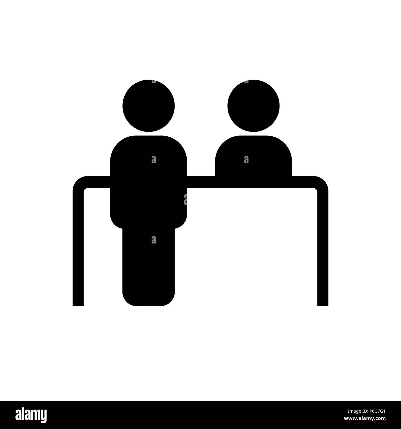 Customer service desk icône. Symbole de réception Illustration de Vecteur