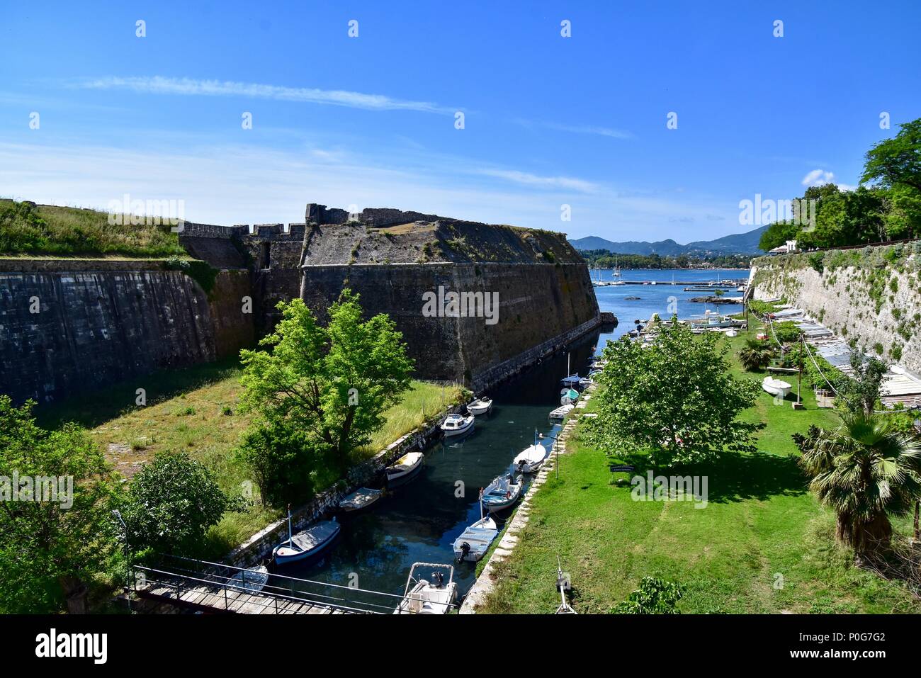 La vieille forteresse Contrafossa Corfu Banque D'Images