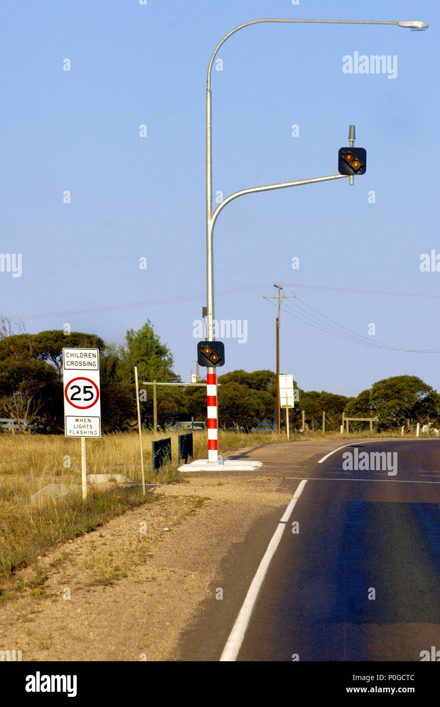 Passage à niveau, pays Penong, Australie du Sud Banque D'Images