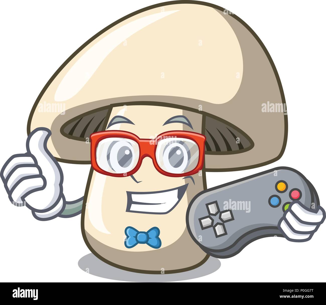Gamer champignon mascot cartoon Illustration de Vecteur