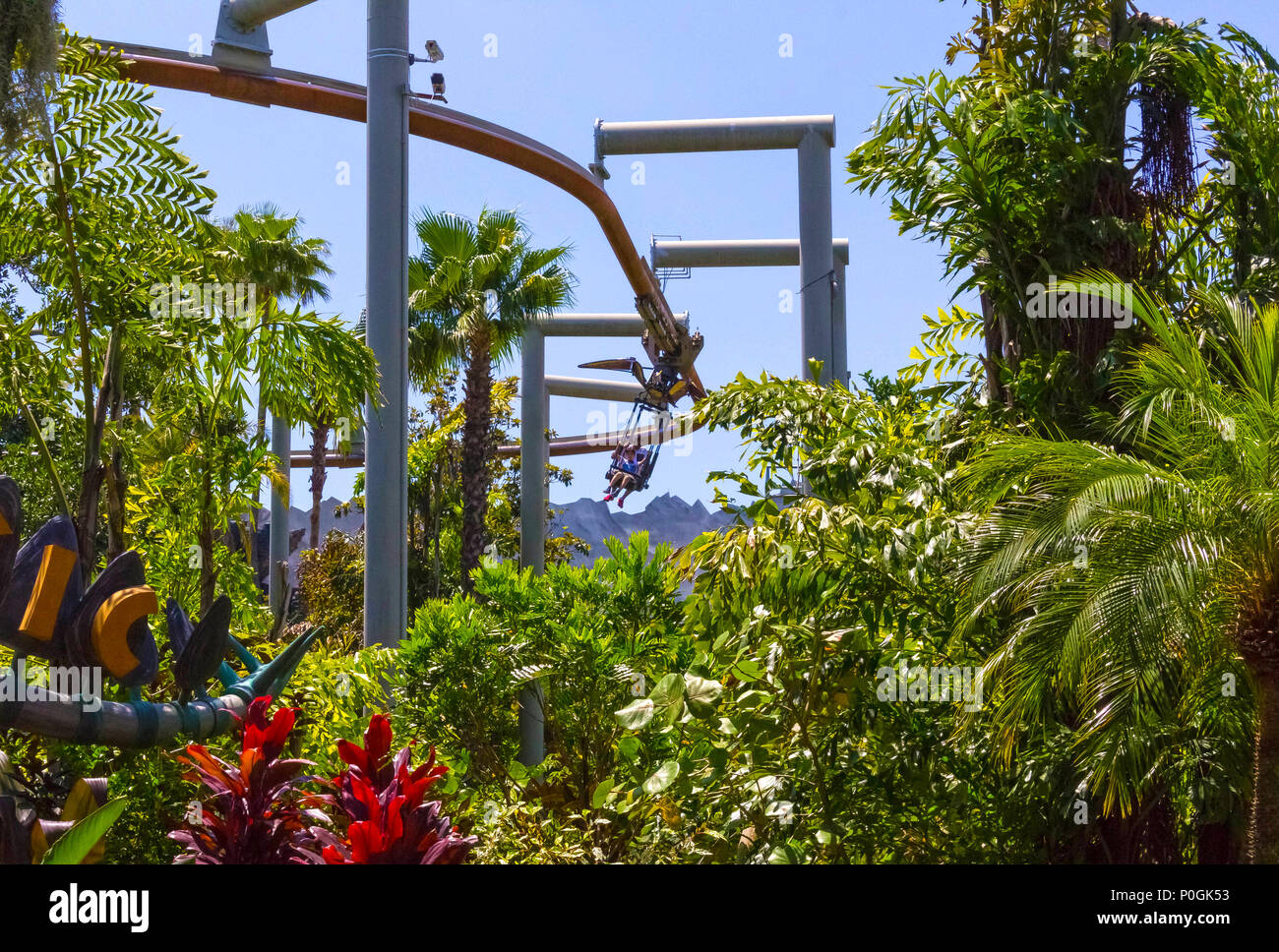 Orlando, Floride - le 09 mai, 2018 : Jurassic Park à Universal Studios Islands of Adventure theme park Banque D'Images