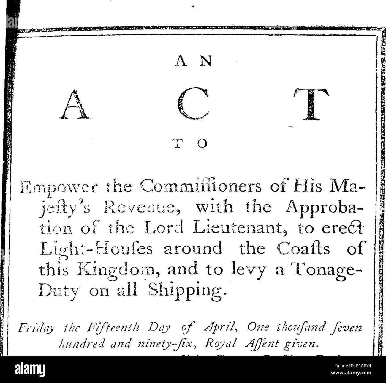 . Anglais : Fleuron du livre : lois et de statuts, faite à une session du Parlement européen à Dublin, commencé le vingt et unième jour de janvier, Anno Domini, 1796, dans la trente-sixième année du règne de notre souverain le plus gracieux seigneur le roi George le troisième : Avant Son Excellence John Jeffreys Pratt, comte de Camden, le Lord Lieutenant Général et gouverneur général de l'Irlande. En cours de la septième session de la cinquième législature, sous le règne de Sa Majesté. Lois et statuts 260 Fleuron T127039-37 Banque D'Images