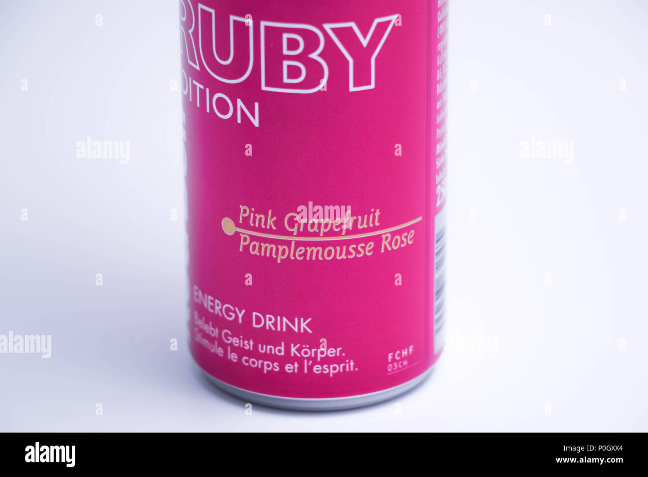Red Bull limited edition pink Pamplemousse ruby Photo Stock - Alamy